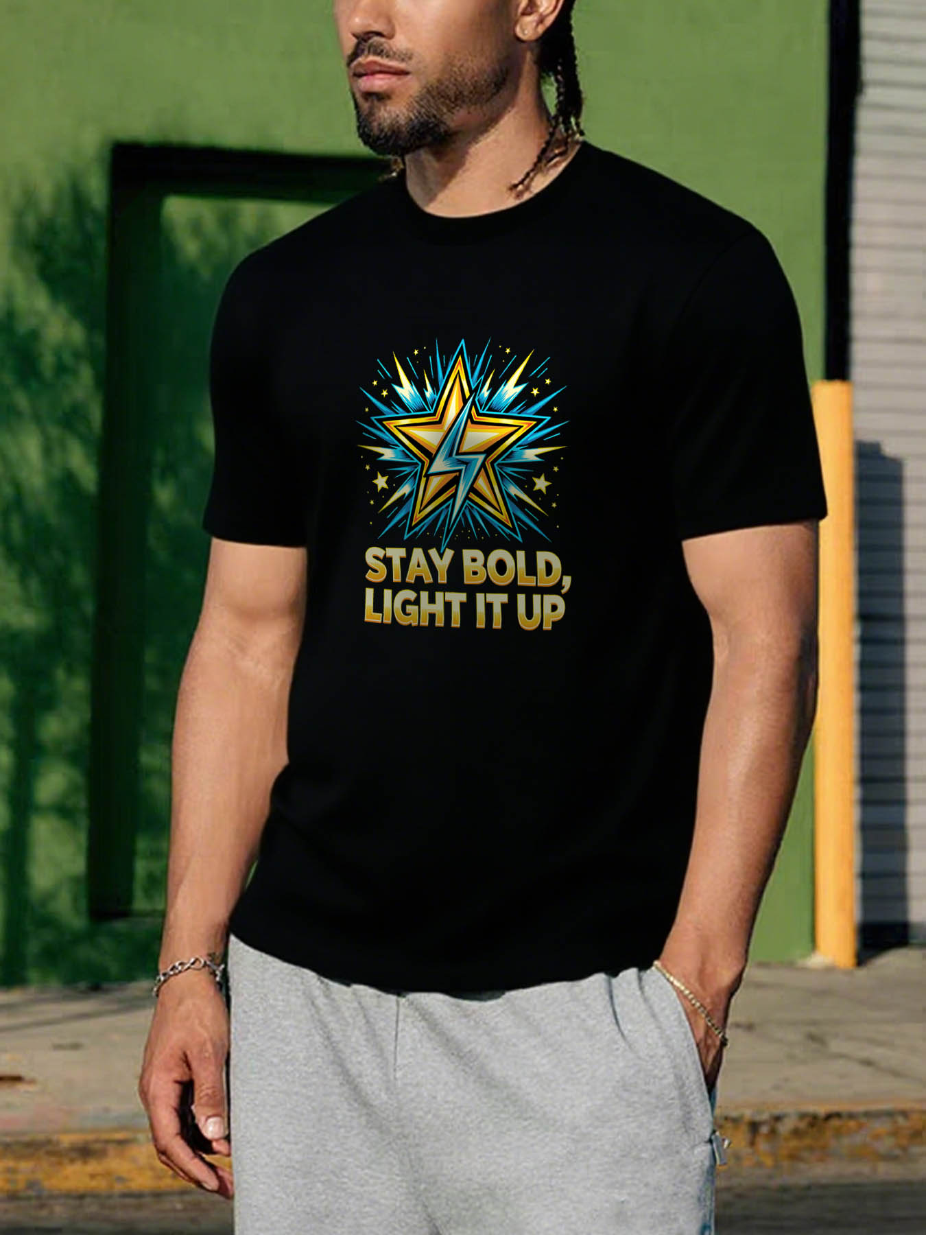 Men's 100% Cotton RTTMALL Printed T-Shirt with Cactus Sunset Beach Caribbean Island Summer Casual Tee