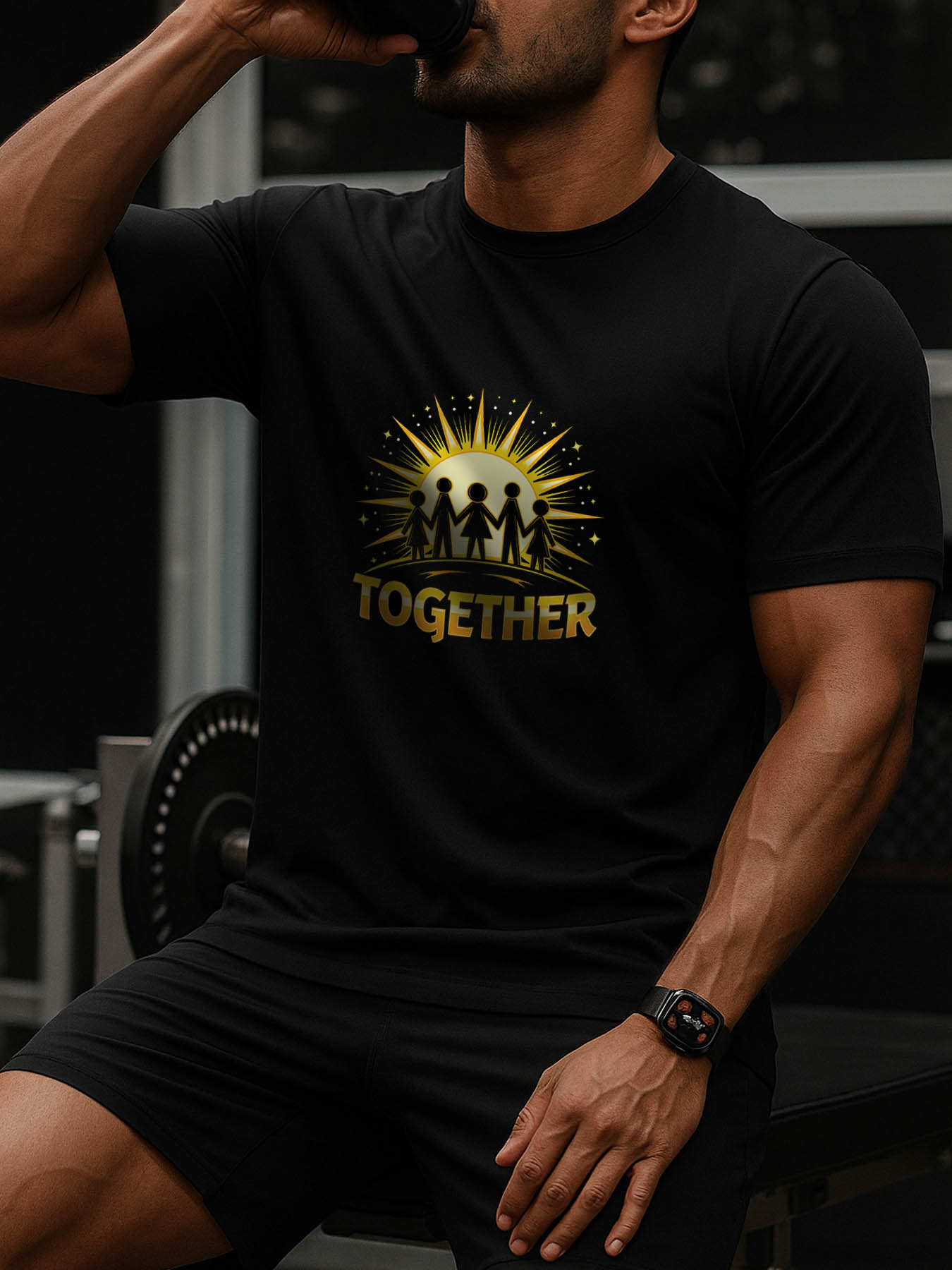 RTTMALL Caribbean Island Beach Casual Printed 100% Cotton Black Cow Graphic T-Shirt for Men Gift for Family & Friends