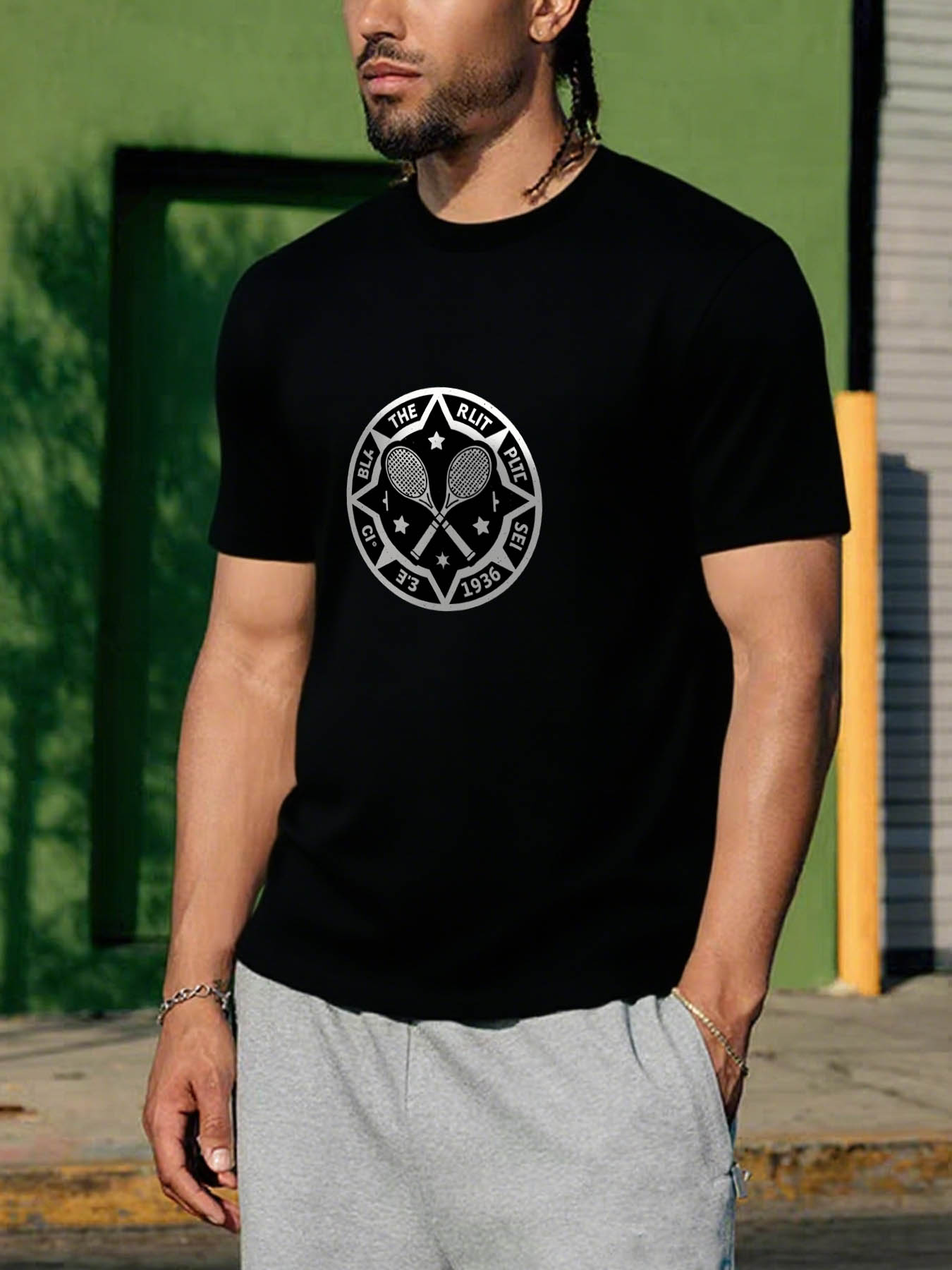 Men's Casual French Bulldog Printed Cotton T-Shirt, RTTMALL Caribbean Island Vacation Summer Beach Tee