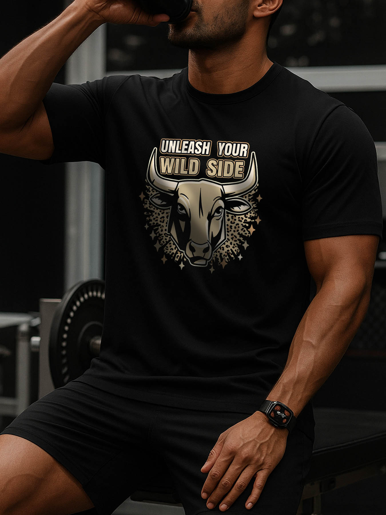 Men's 100% Cotton RTTMALL T-Shirt, Retro Leopard Print Cowhead Casual Summer Beach Tee for Caribbean & Central American Island Holidays