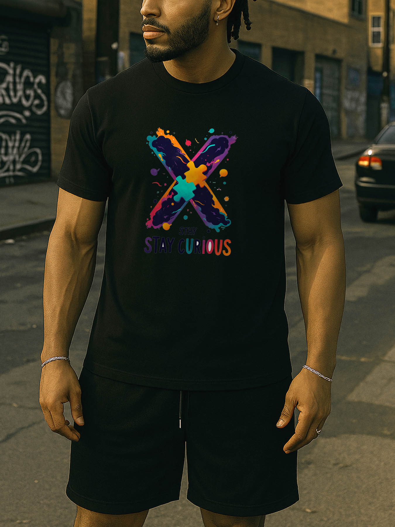 RTTMALL Caribbean Island Beach Printed Casual Cotton T-Shirts for Men, Summer Breathable Regular Fit Vacation Tees