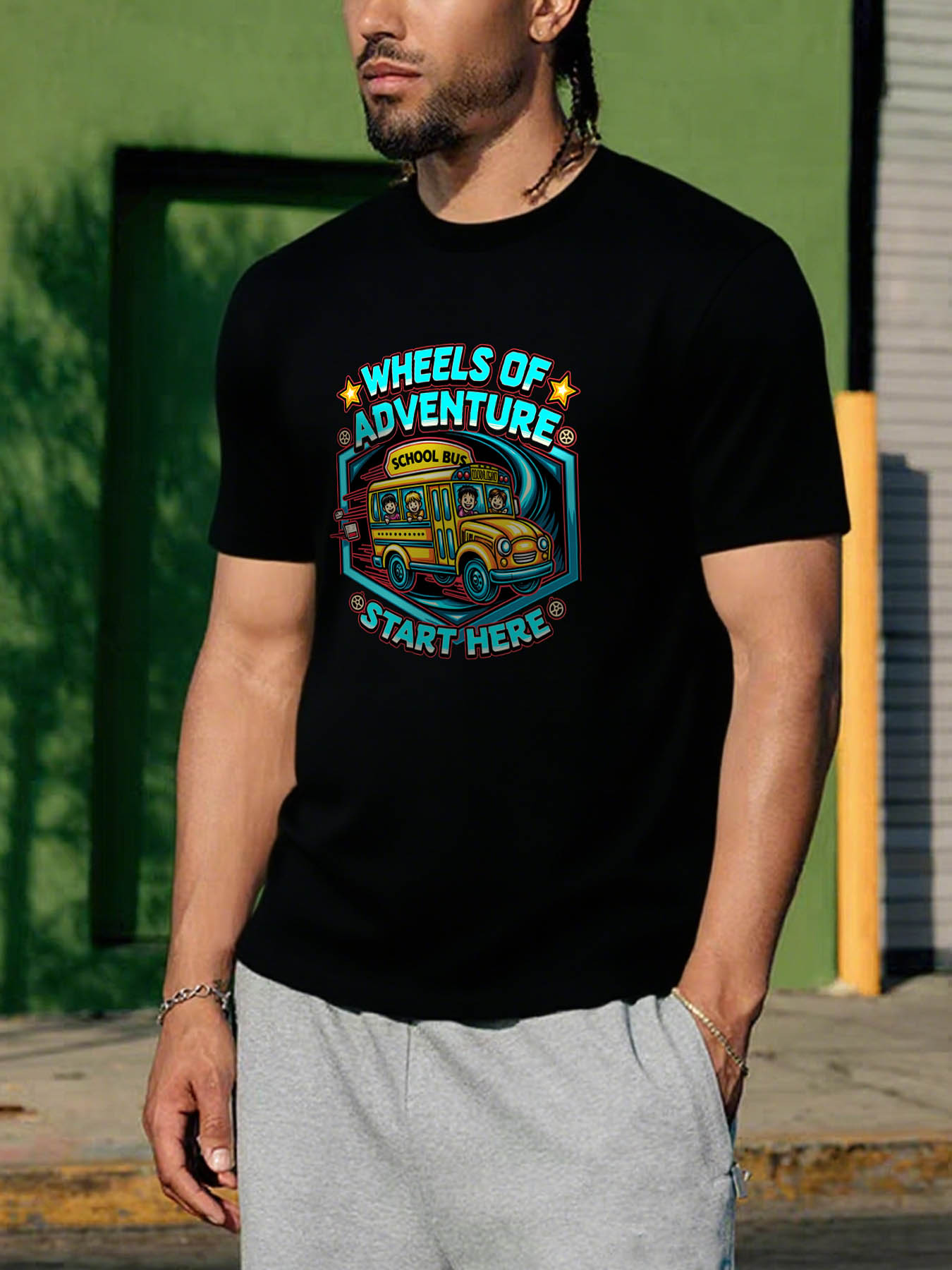 Caribbean RTTMALL Printed Cotton T-Shirts for Men, Casual Beach Island Vibes Short Sleeve Tees, Machine Washable Father's Day Gift Shirts