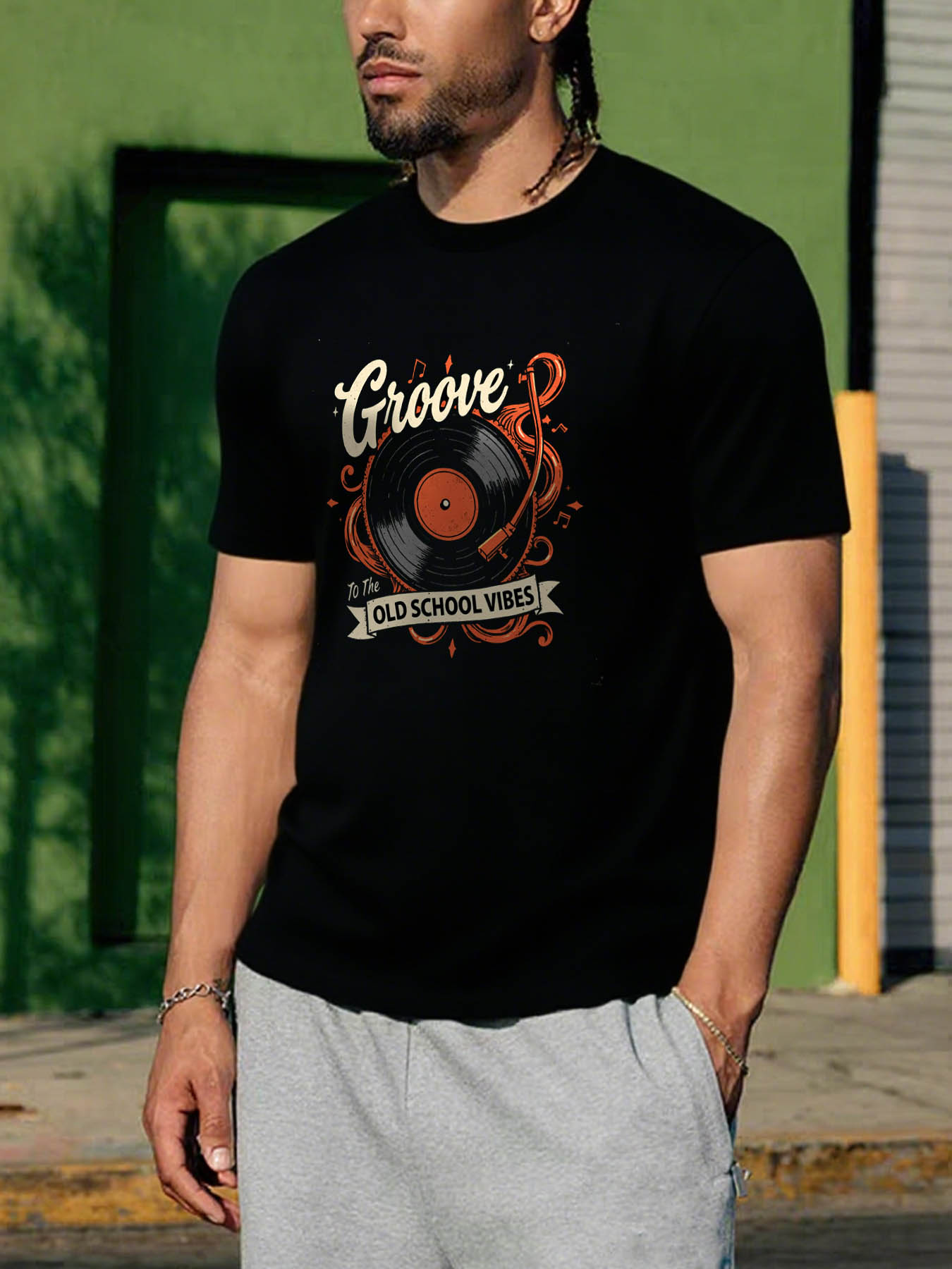 Caribbean RTTMALL Printed Cotton T-Shirts for Men, Vintage Streetwear Style Breathable Washed Casual Beach Tops
