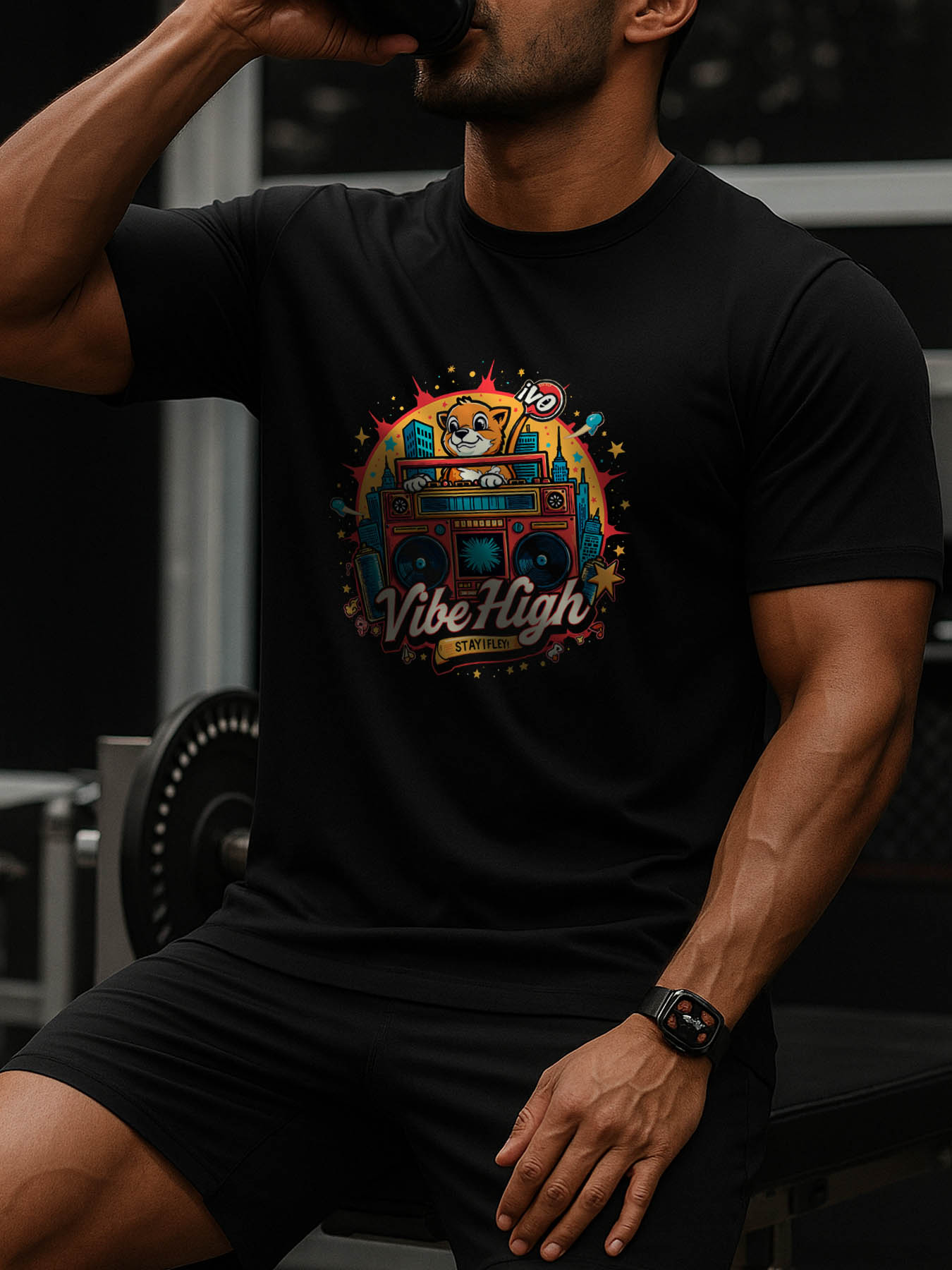 Men's RTTMALL Printed Cotton T-Shirt, Casual Caribbean Beach Island Summer Short Sleeve Tee