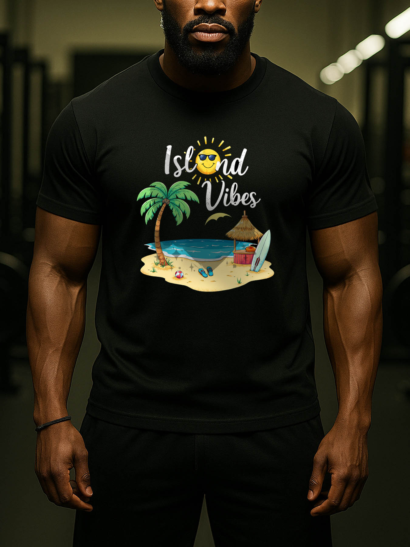 RTTMALL Caribbean Island Beach Casual Printed 100% Cotton Summer T-Shirts for Men