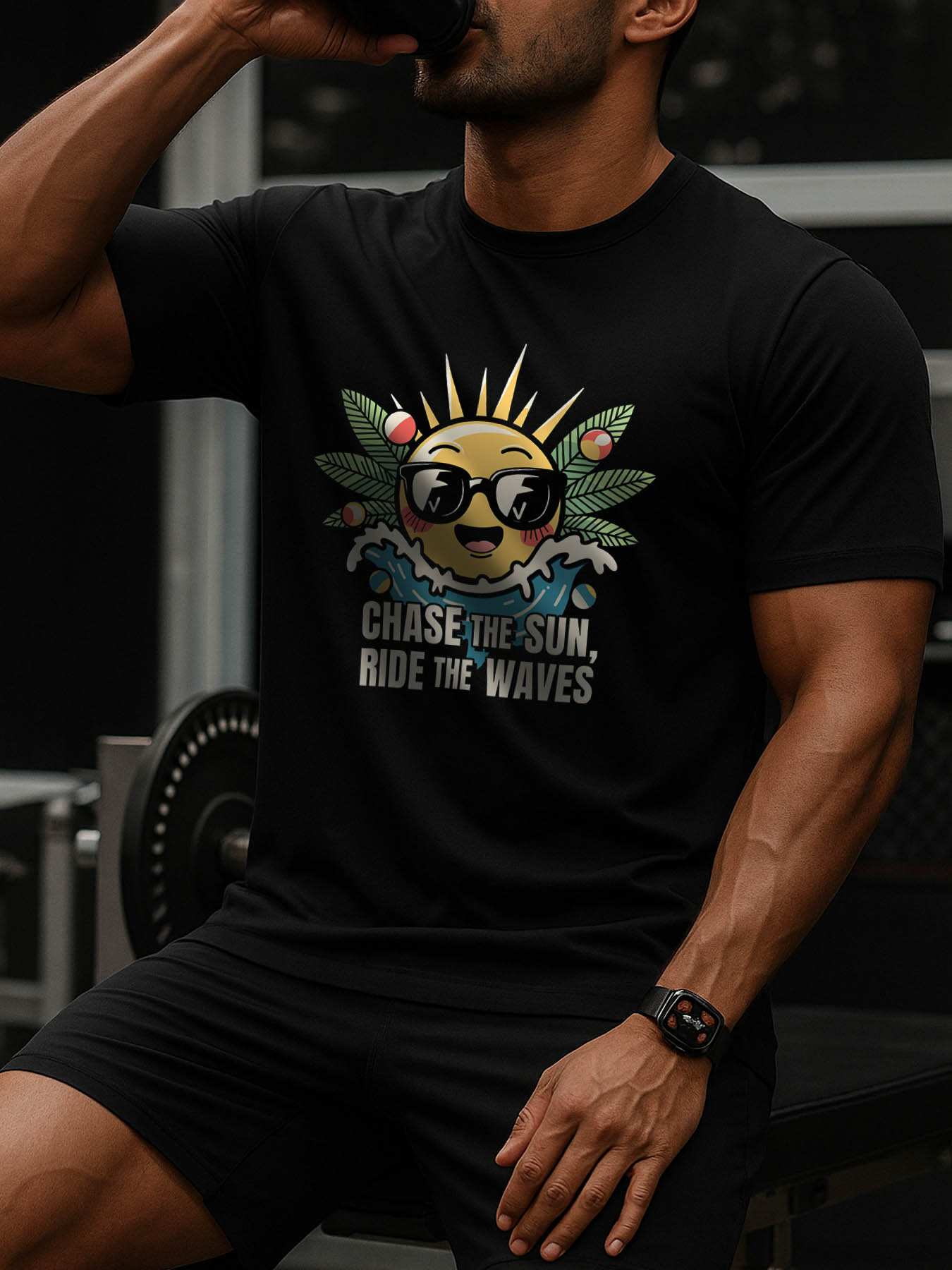 RTTMALL Caribbean Island Beach Printed Casual Cotton T-Shirts for Men Summer Vacation Wear