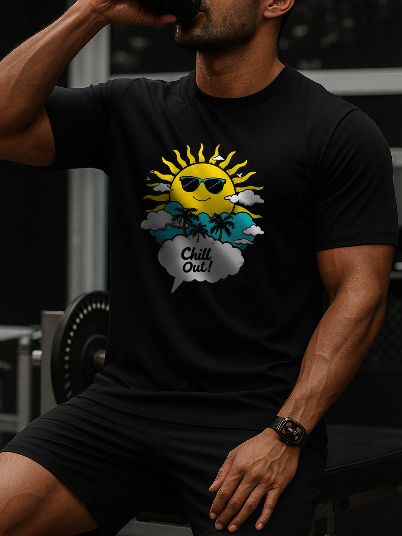 Unisex RTTMALL Printed T-Shirts, Caribbean Island Beach Theme Casual Summer Cotton Tees for Vacation Activities