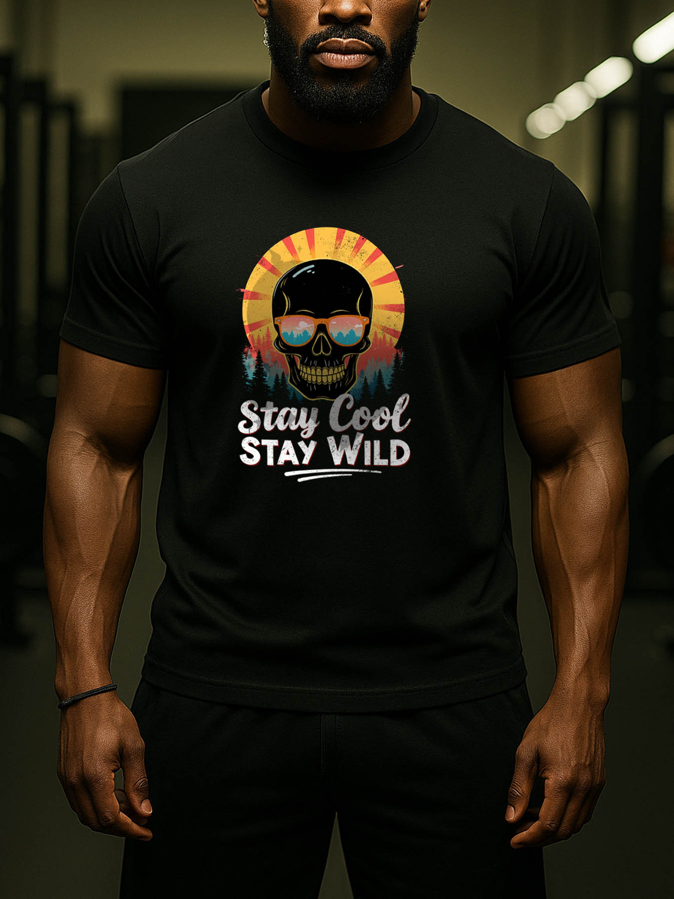 RTTMALL Caribbean Island Beach Printed Cotton Crewneck Casual T-Shirts for Men