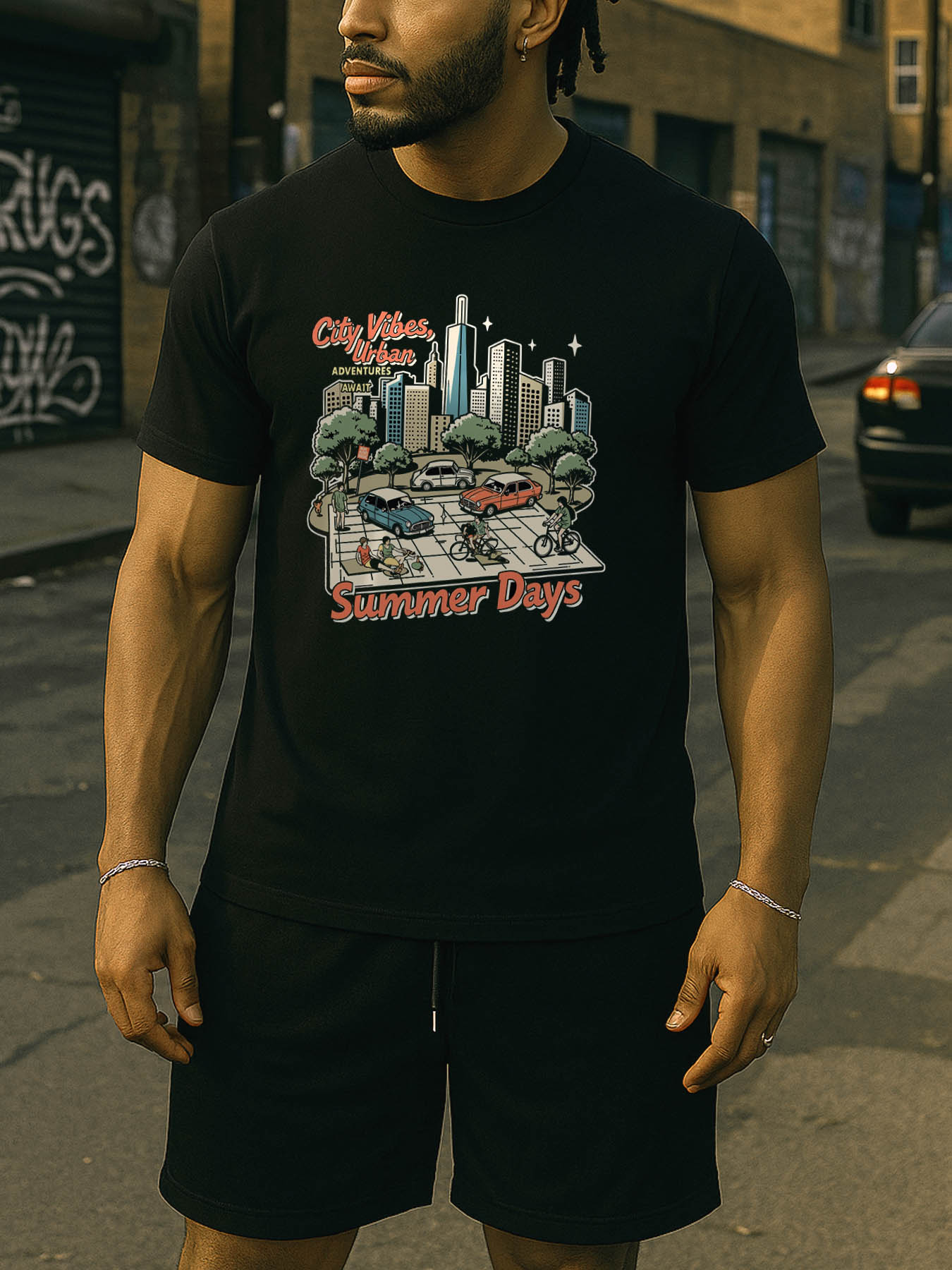 RTTMALL Caribbean Island Beach Printed Cotton Casual Summer T-Shirts for Men