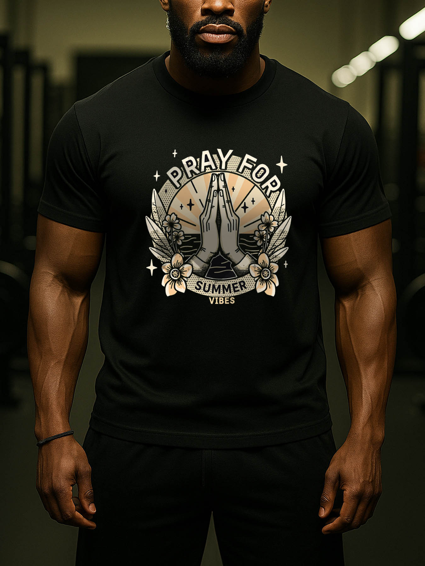 RTTMALL Caribbean Island Beach Print Cotton T-Shirts for Men, Casual Summer Breathable Graphic Tees