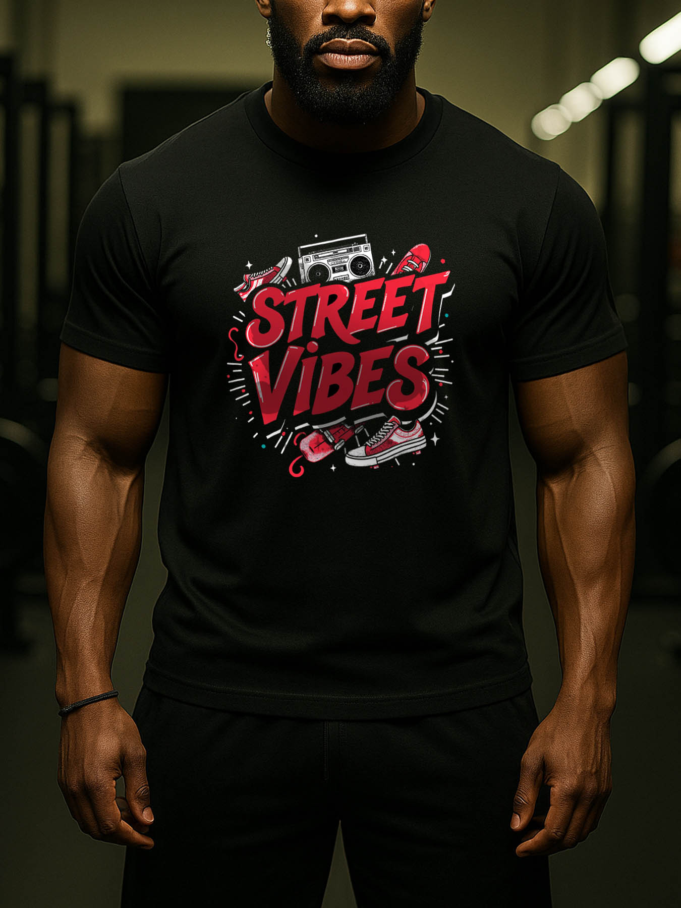 Men's RTTMALL Printed Cotton T-Shirts, Vintage Caribbean Island Beach Casual Summer Tees with Bold Letter Graphic, Comfortable Fitted Heavyweight Streetwear Tops