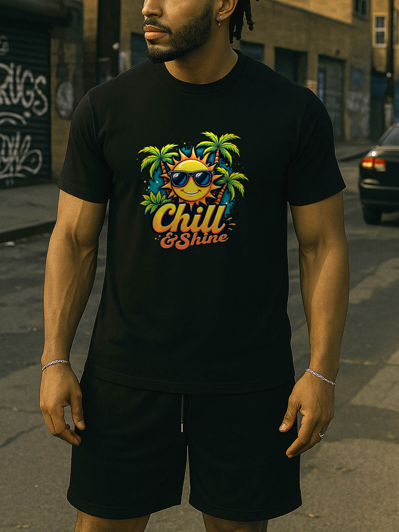 Men's 100% Cotton RTTMALL Printed T-Shirts, Breathable Machine Washable Casual Beach Caribbean Island Summer Tees