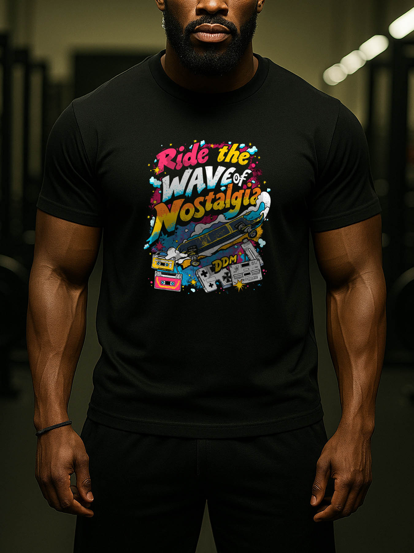 RTTMALL Caribbean Island Beach Casual Printed Cotton Terry T-Shirt for Men