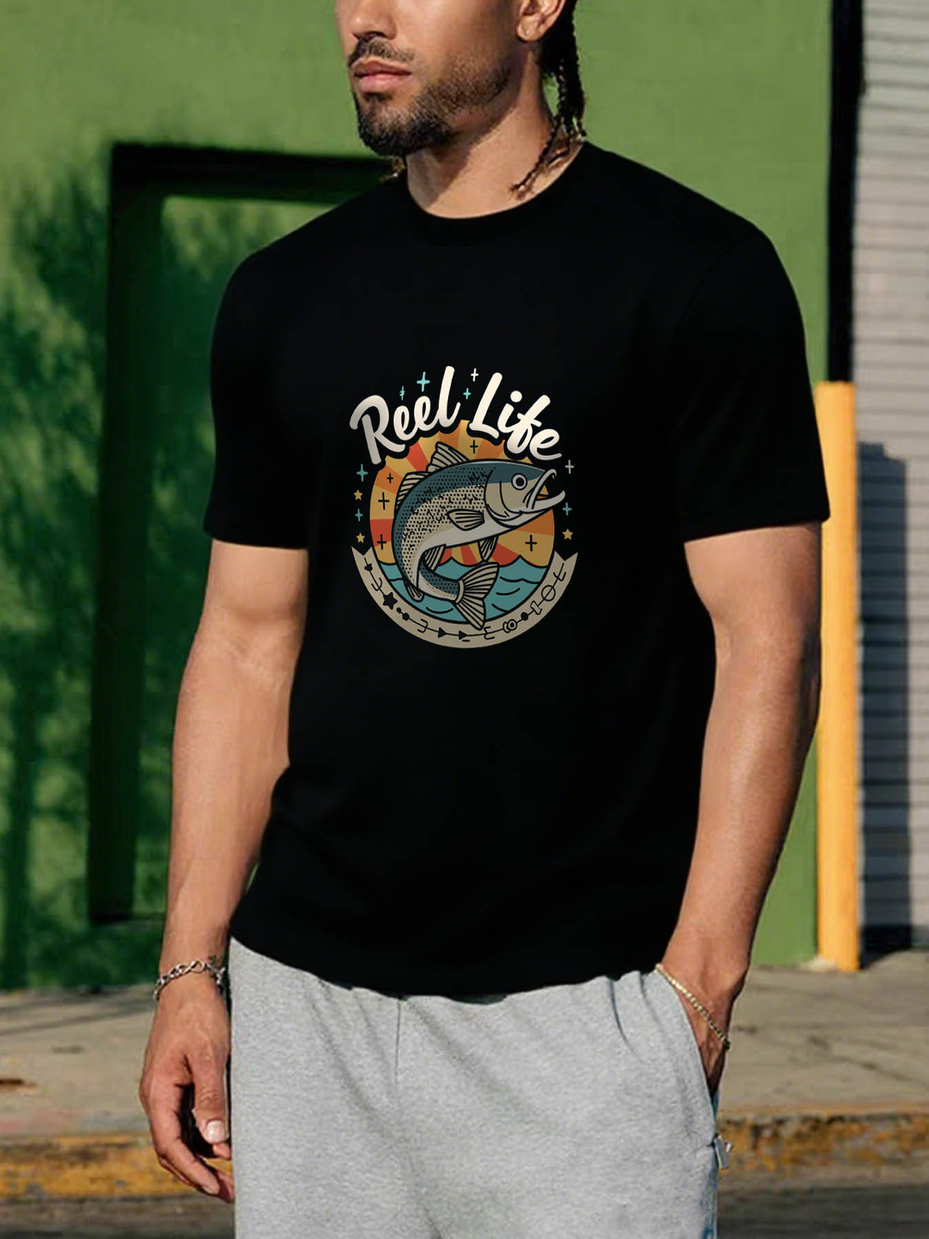 RTTMALL Caribbean Island Beach Printed Casual Cotton T-Shirts for Summer Vacation Wear