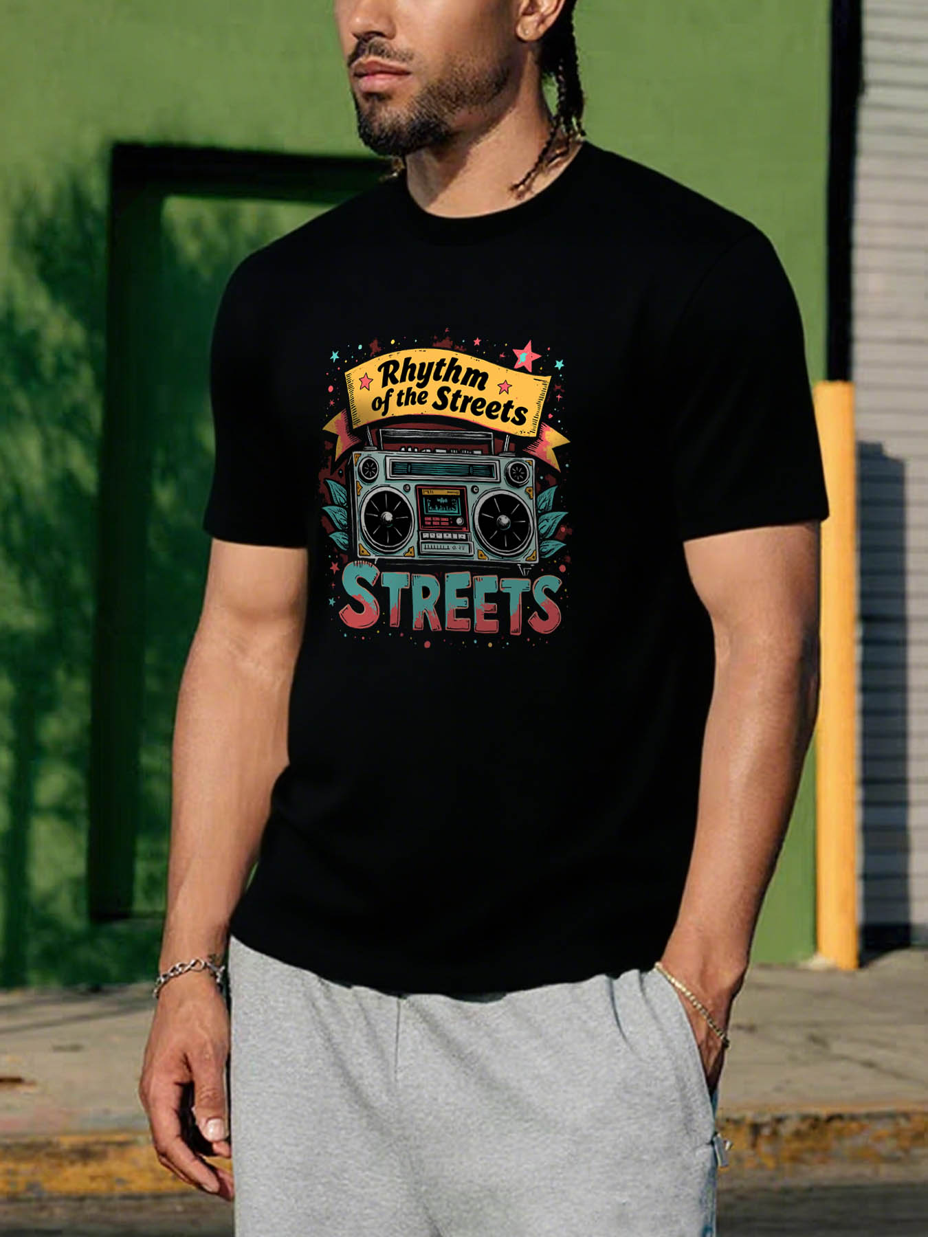 RTTMALL Caribbean Island Beach Printed Casual Summer Cotton T-Shirt for Men