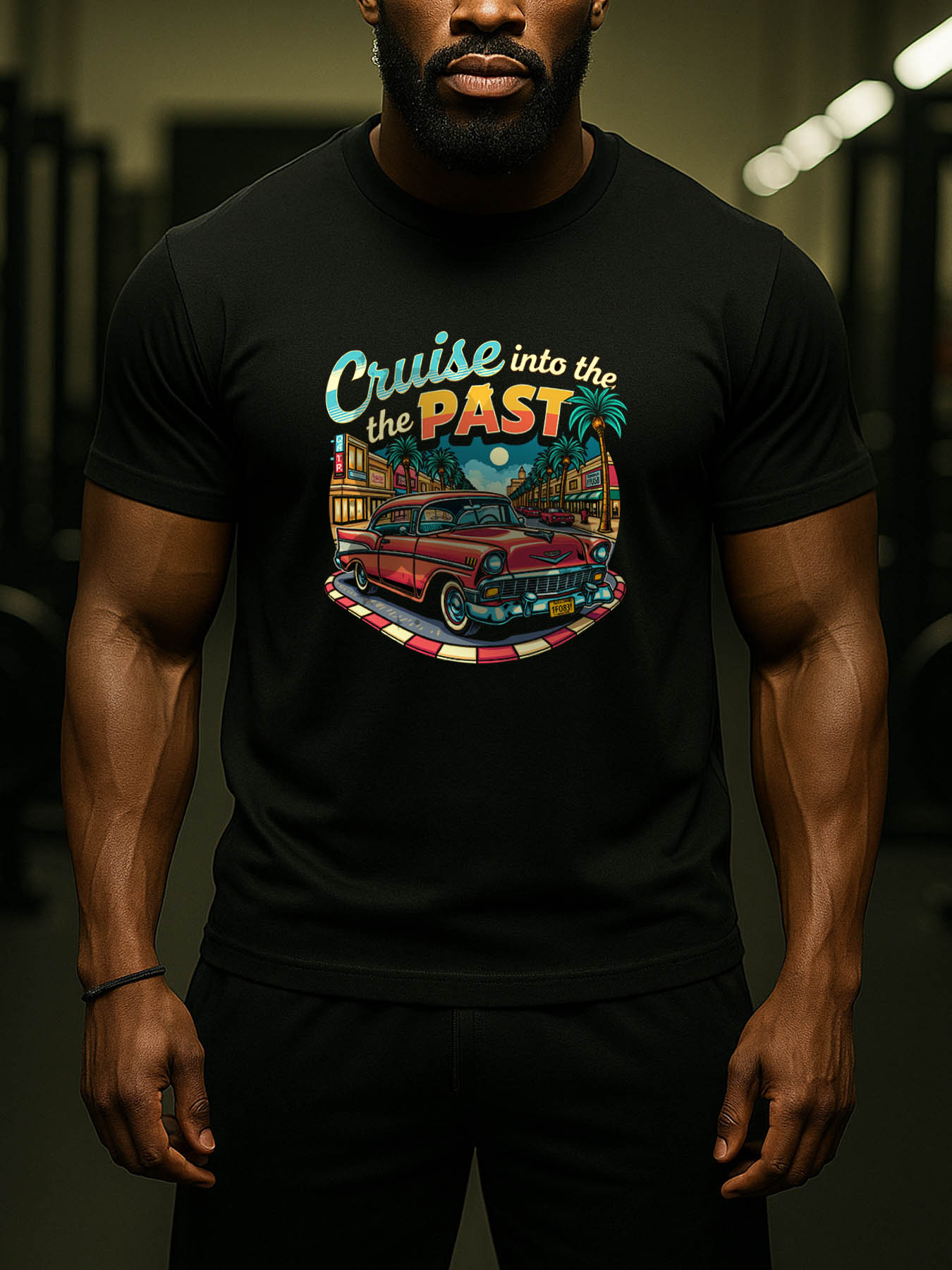 RTTMALL Caribbean Island Beach Print Casual Cotton Graphic Tee for Men, Summer Vacation Outdoor Casual Short Sleeve T-Shirt