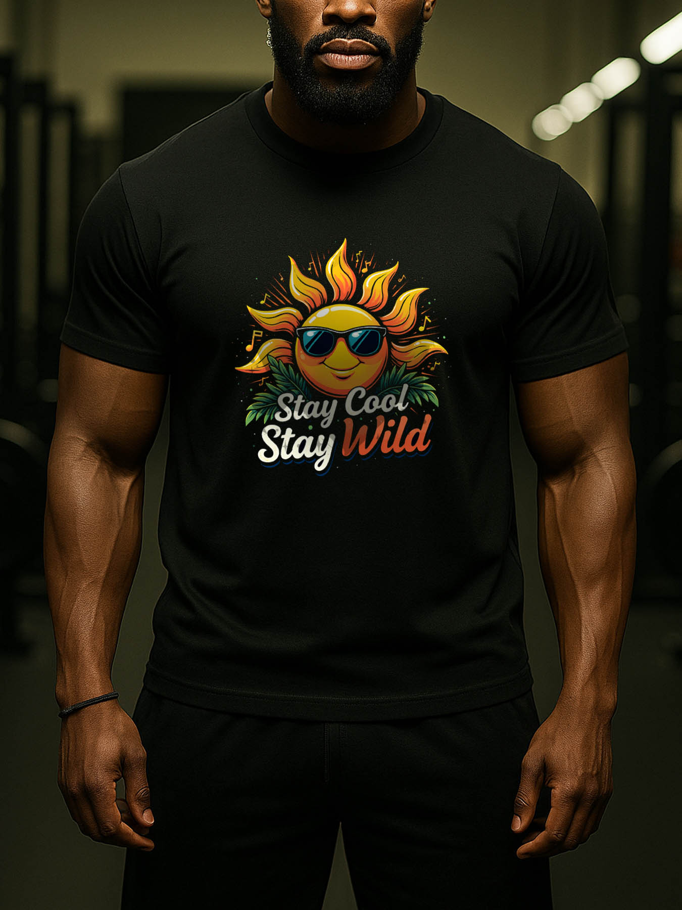 RTTMALL Caribbean Island Beach Print Men's 100% Cotton Casual Breathable Machine Washable T-Shirt