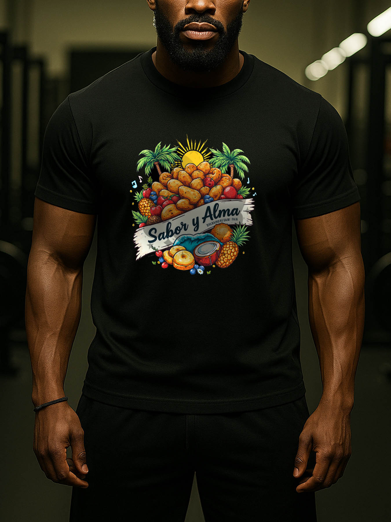 RTTMALL Caribbean Island Beach Print Men's 100% Cotton Casual Crewneck T-Shirt for Summer Vacation