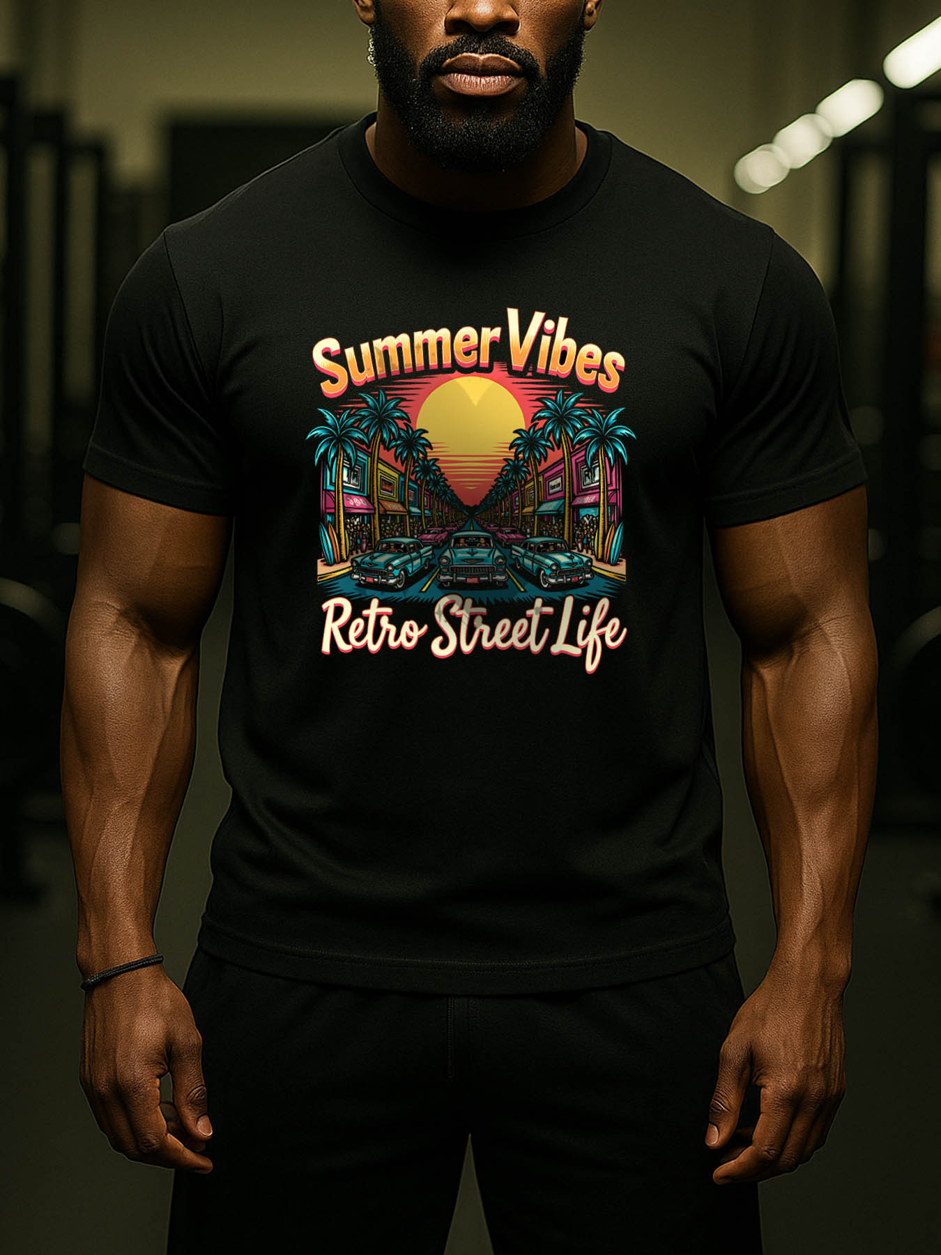 RTTMALL Caribbean Island Beach Vacation Casual Printed Cotton Summer T-Shirts for Men