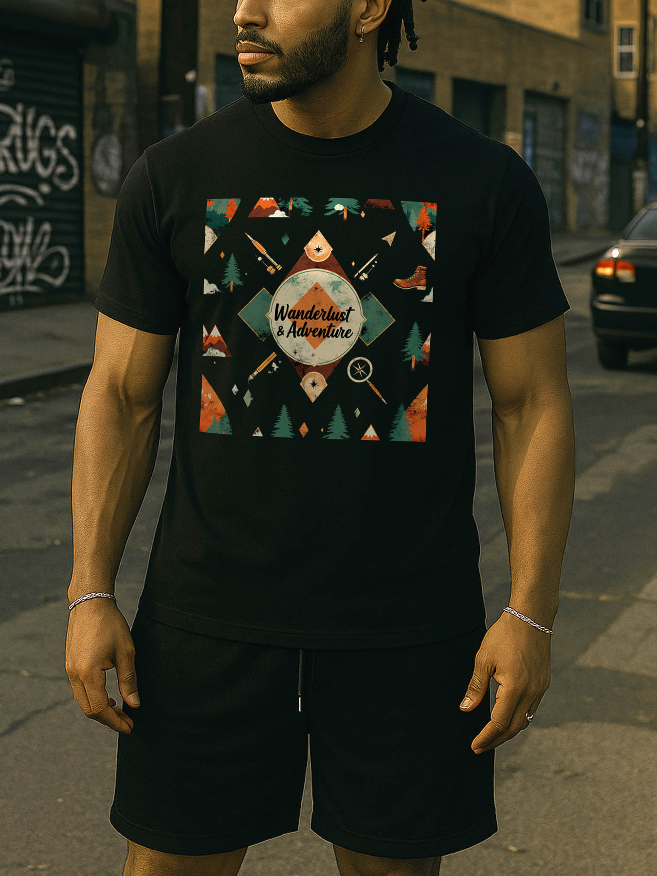 RTTMALL Caribbean Island Beach Casual Graphic Printed 100% Cotton T-Shirts for Men