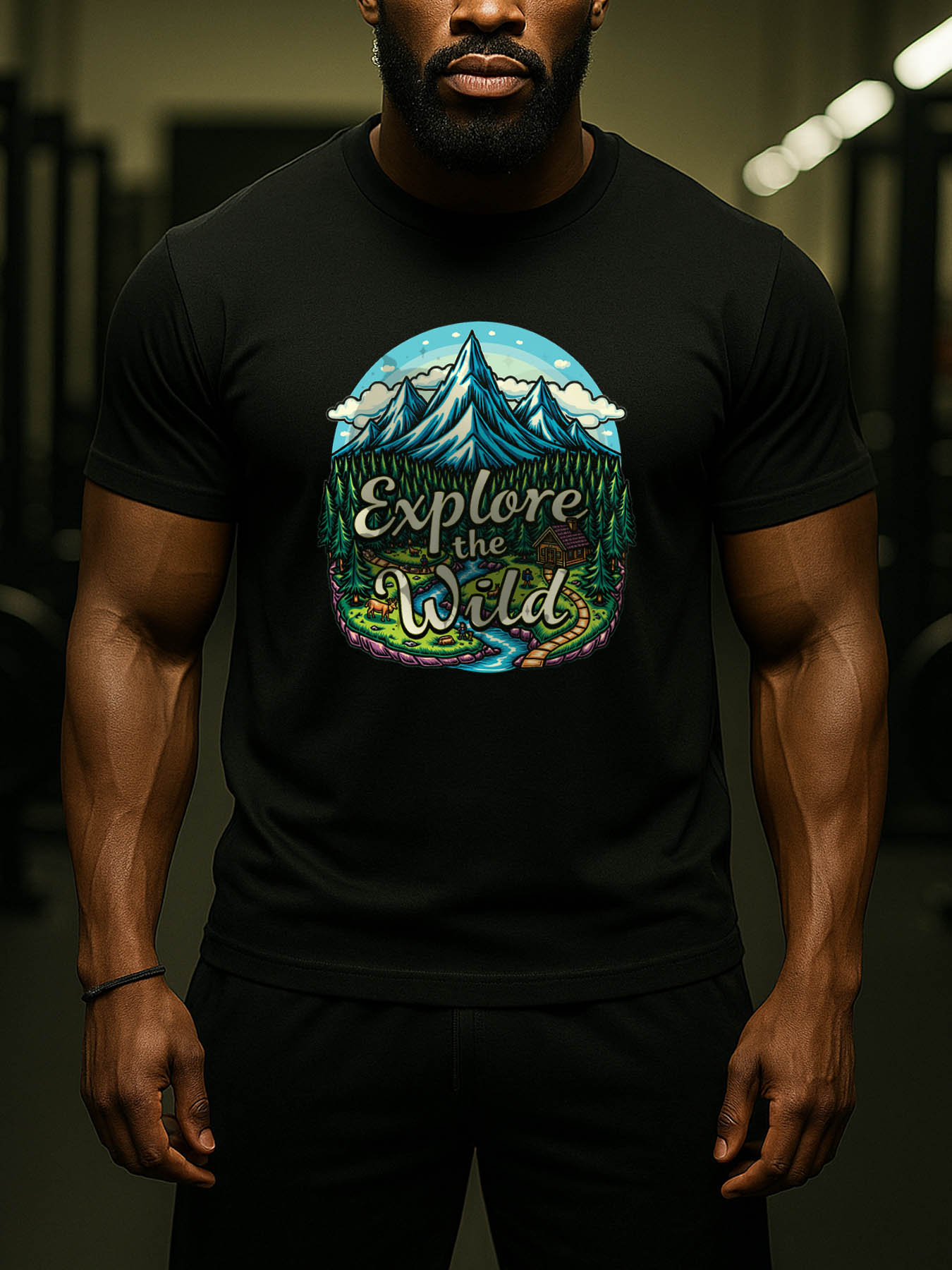 Men's RTTMALL Printed Cotton T-Shirts, Lightweight Breathable Casual Beach Island Tees for Caribbean Summer Workout Gym Running Basketball, Machine Washable Fitted Tops