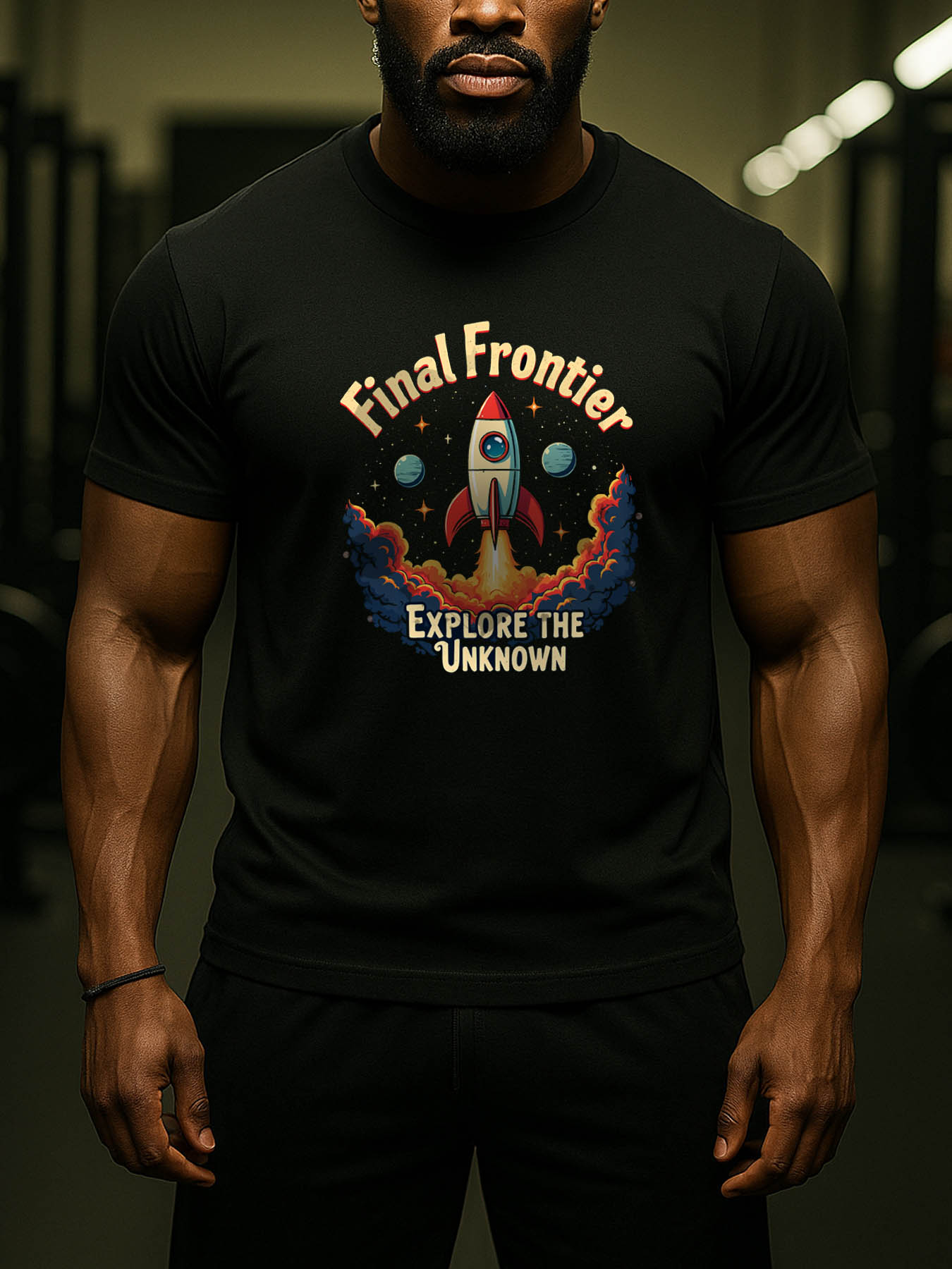 RTTMALL Men's 100% Cotton Printed T-Shirts, Vintage Space Style Casual Beach Tees for Caribbean & Central American Island Summer Wear