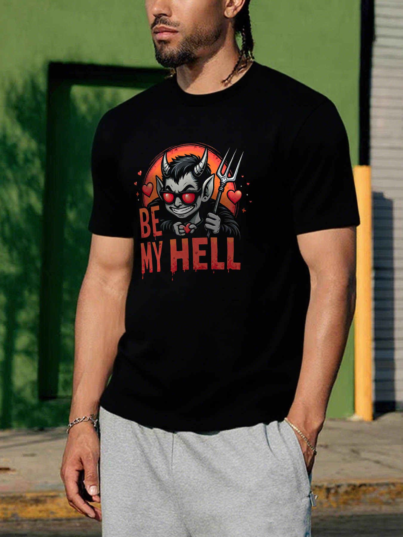 Men's RTTMALL Cotton Printed T-Shirt, Caribbean Beach Island Casual Summer Tee for Outdoor Activities