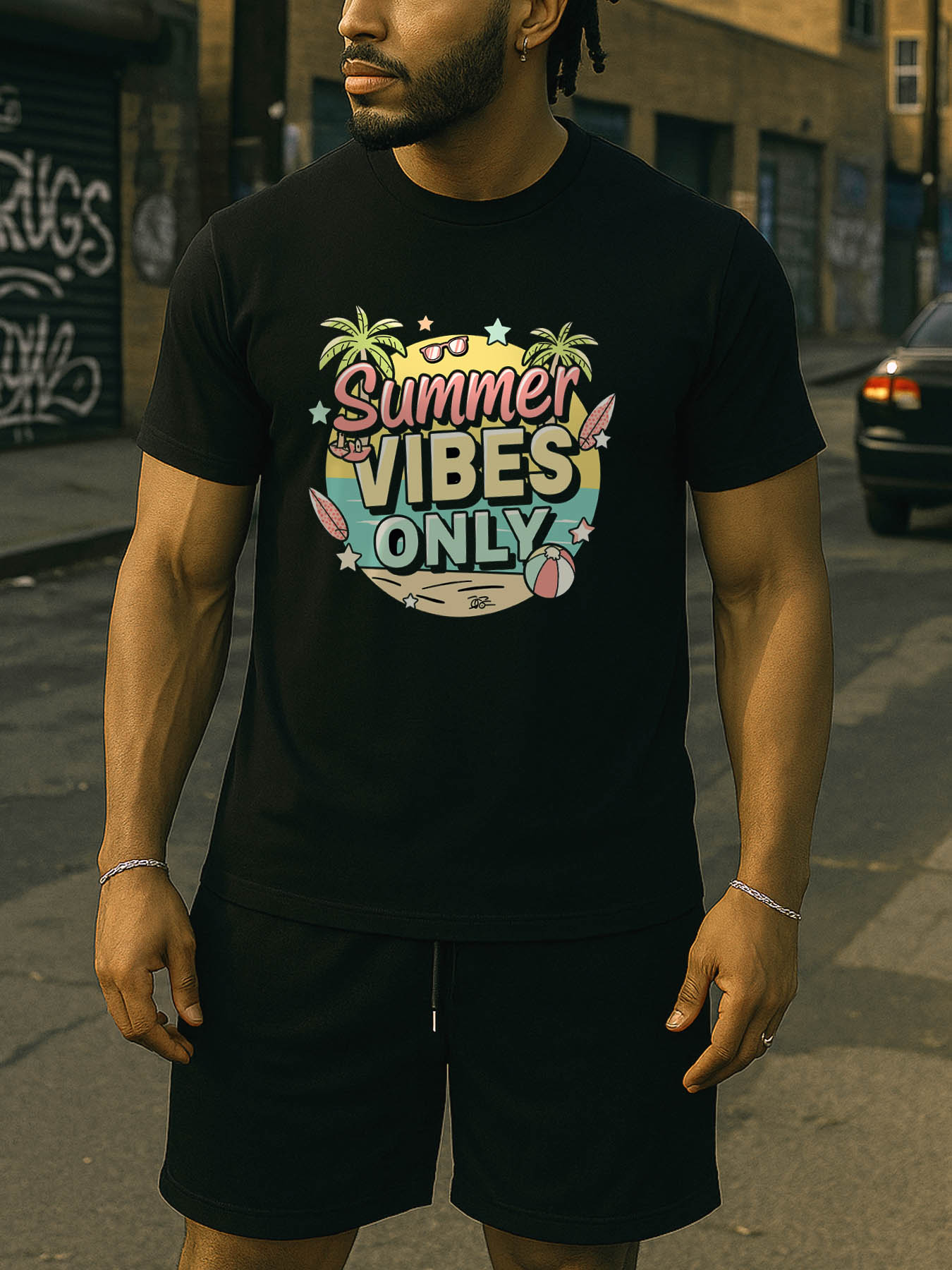 RTTMALL Caribbean Island Beach Vacation Casual Printed Cotton Tee Shirt for Men with Quick Dry Breathable Graphic Designs