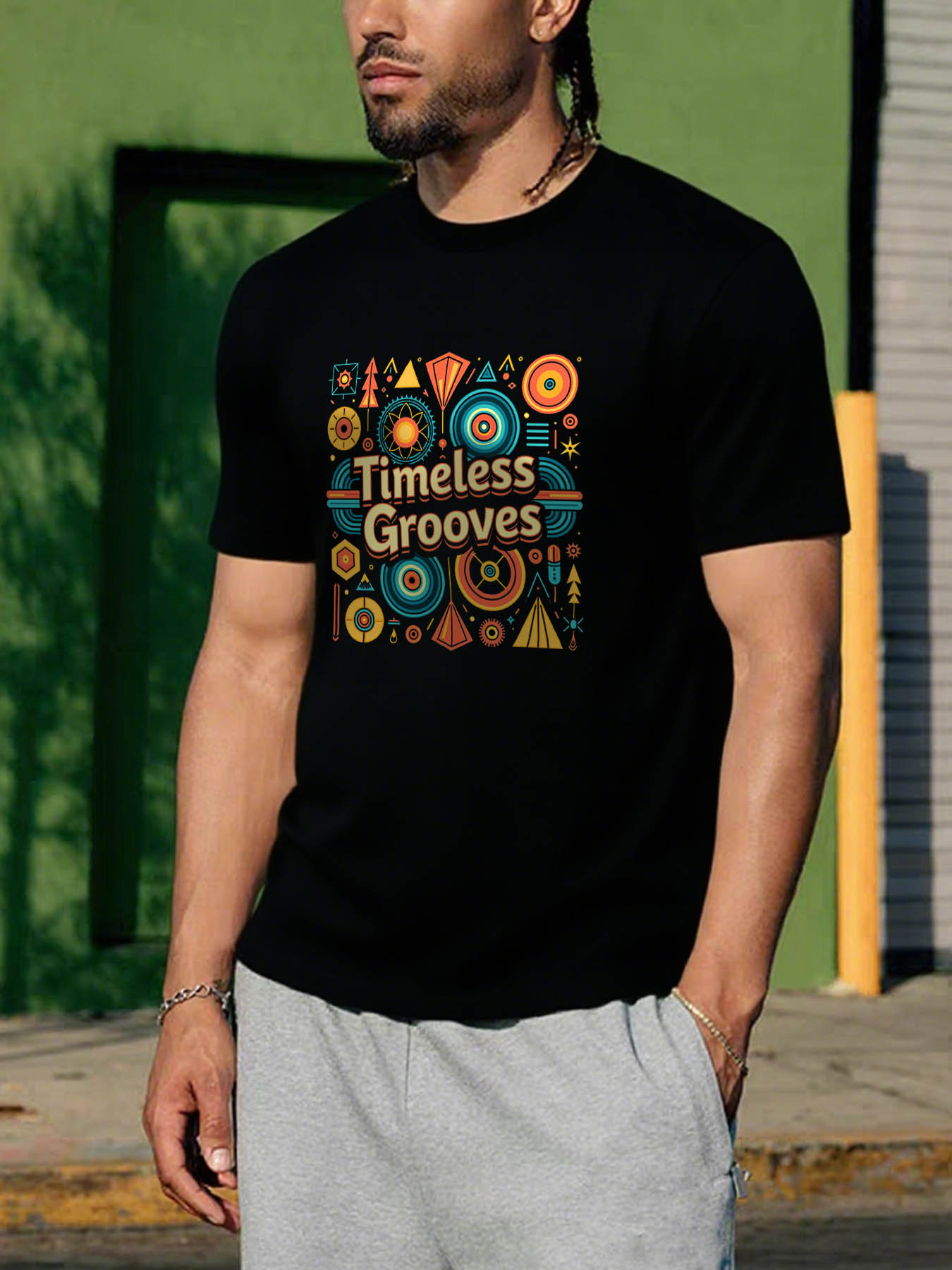 RTTMALL Caribbean Island Beach Graphic Printed Casual Cotton T-Shirts for Men