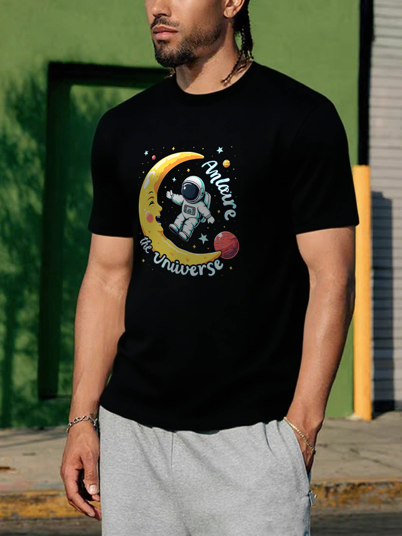 RTTMALL Caribbean Island Beach Printed Cotton Casual Summer T-Shirt for Men