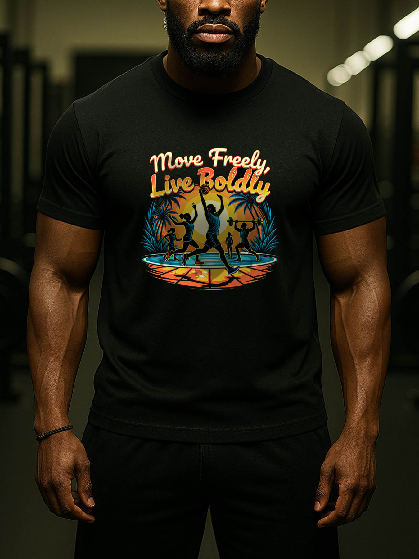 Caribbean RTTMALL Printed Cotton T-Shirts for Men, Casual Beach Island Summer Short Sleeve Tees with Lightweight Breathable Fabric for Workout Basketball Running Daily Wear