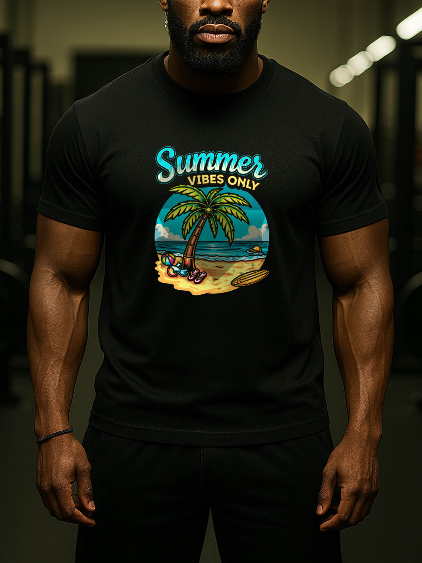 Men's 100% Cotton RTTMALL T-Shirts, Breathable Quick Dry Beach Workout Caribbean Island Printed Casual Summer Tee for Vacation