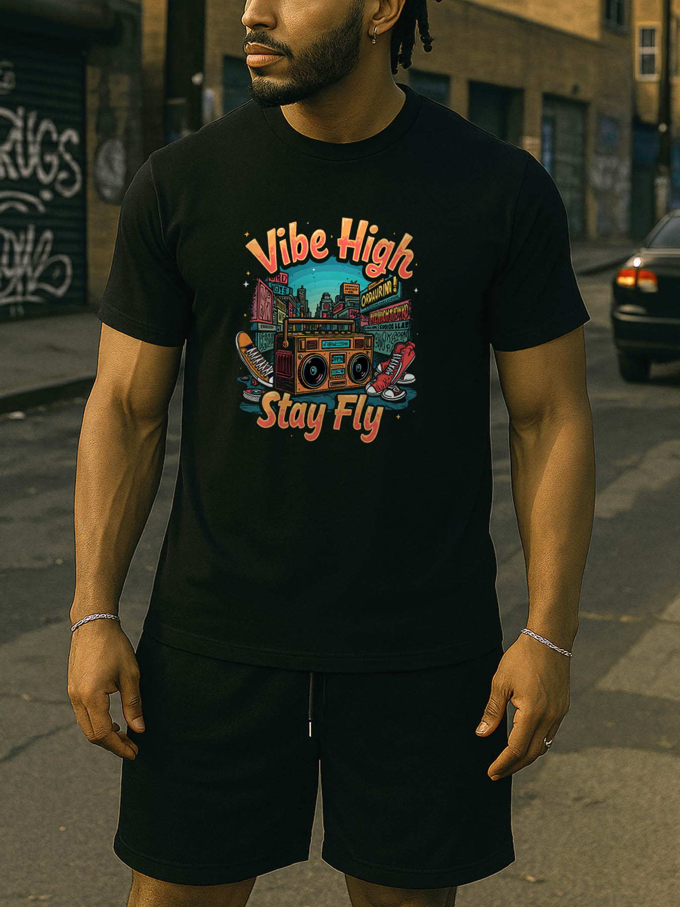 RTTMALL Caribbean Island Beach Casual Printed Cotton T-Shirt for Young Men