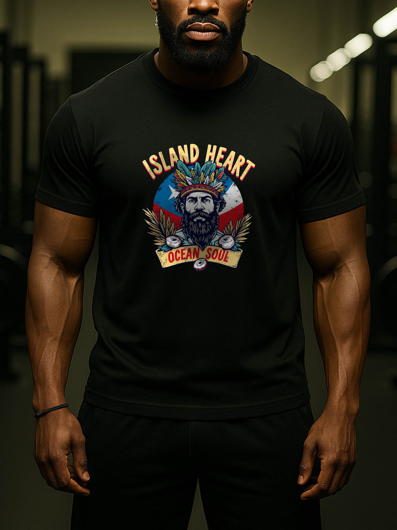 RTTMALL Caribbean Island Beach Printed Cotton Men's Casual T-Shirts