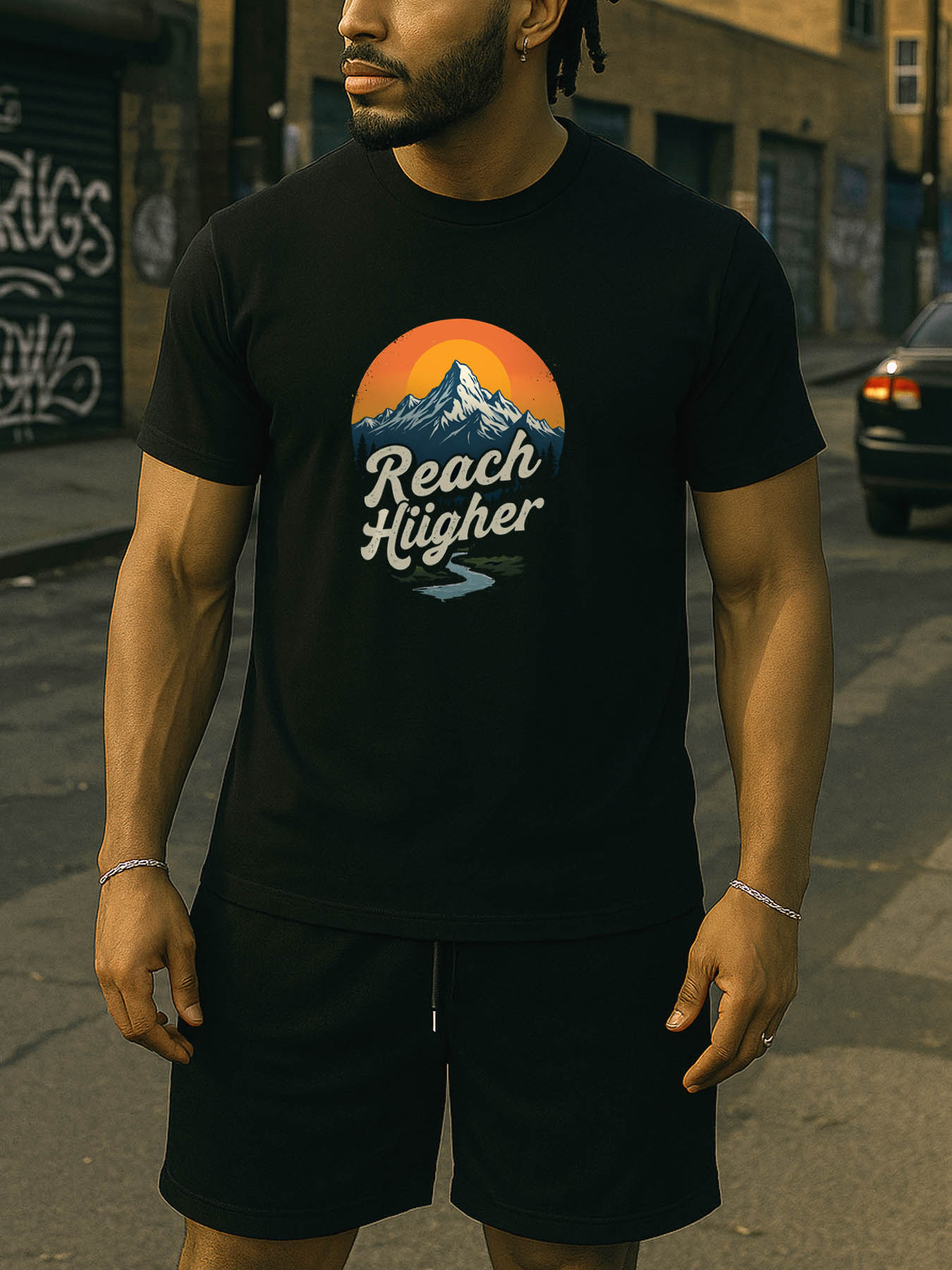 RTTMALL Caribbean Island Beach Printed Casual Cotton T-Shirts for Men, Perfect Summer Dad Husband Grandpa Gift