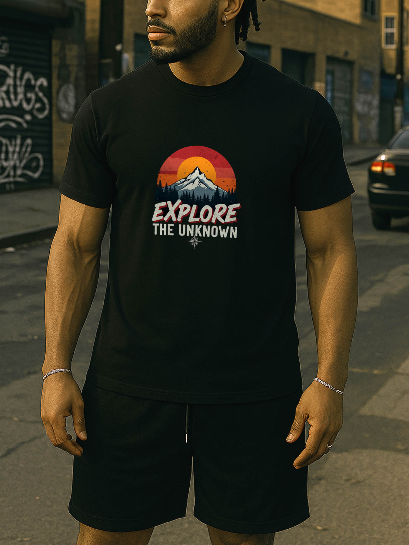 Men's 100% Cotton RTTMALL Printed T-Shirts Casual Summer Beach Caribbean Island Graphic Tees