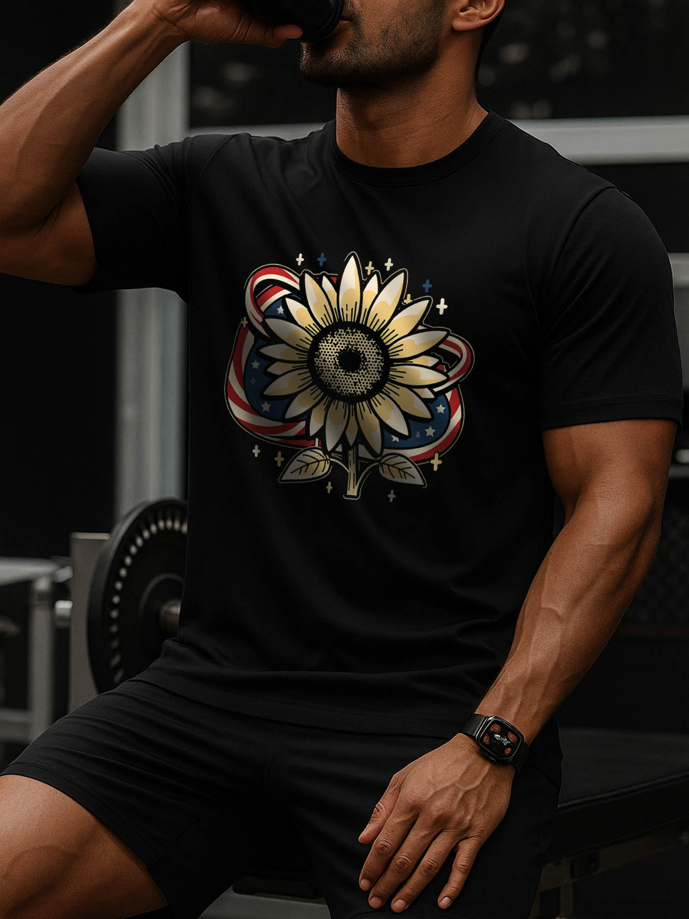 RTTMALL Caribbean Island Beach Print Cotton Mens Casual T-Shirt