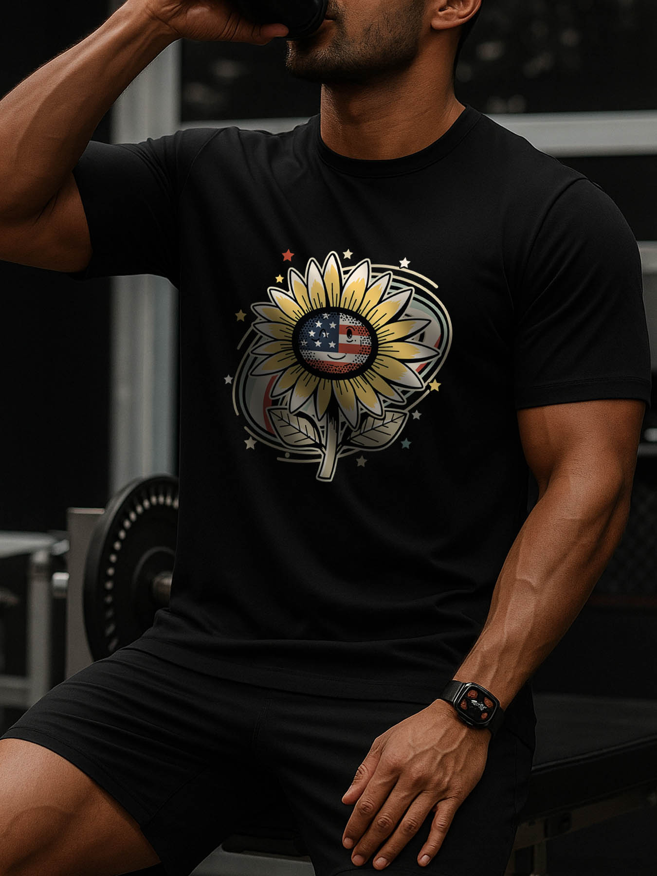 RTTMALL Caribbean Island Beach Print Cotton Mens Casual T-Shirt