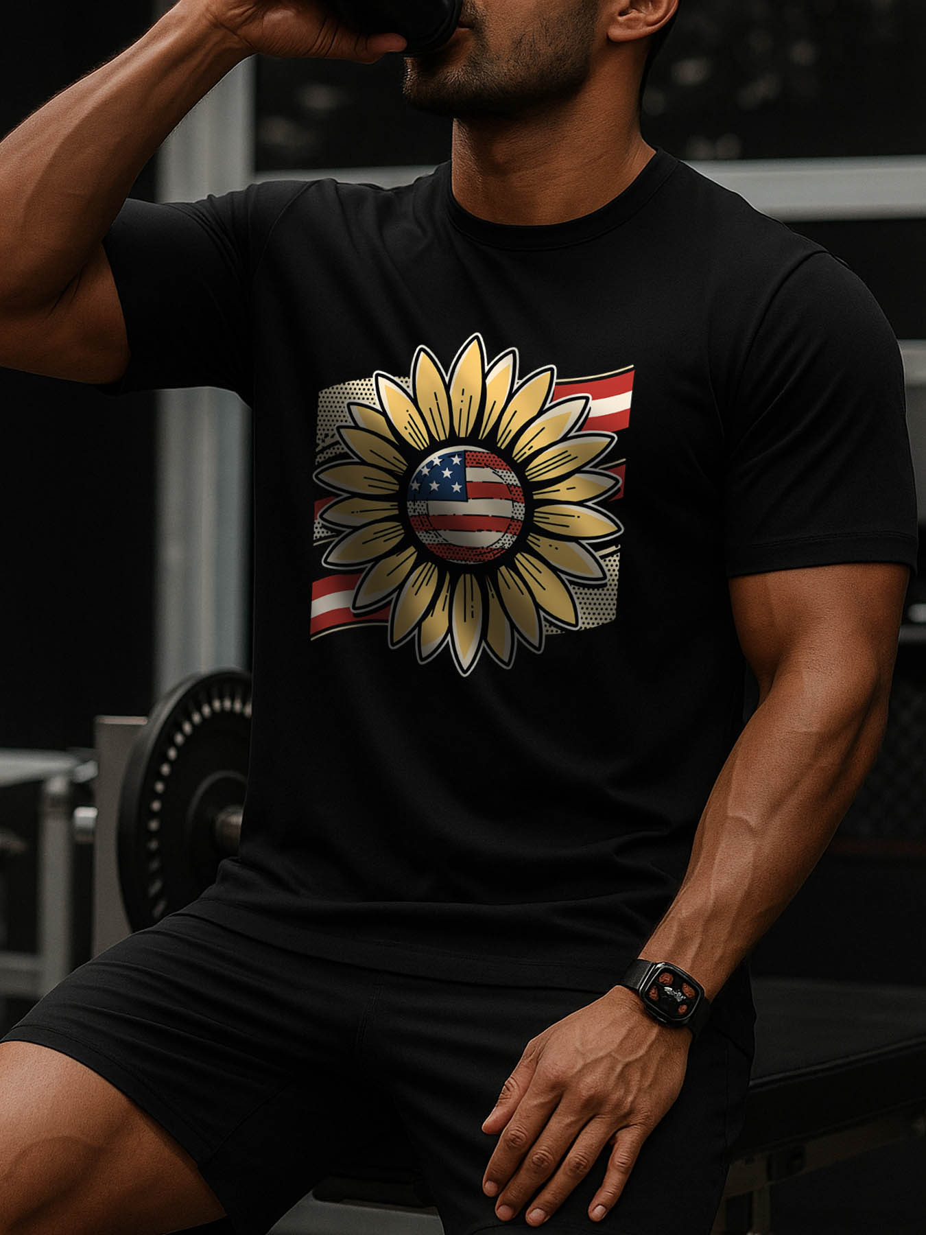 RTTMALL Caribbean Island Beach Print Cotton Mens Casual T-Shirt