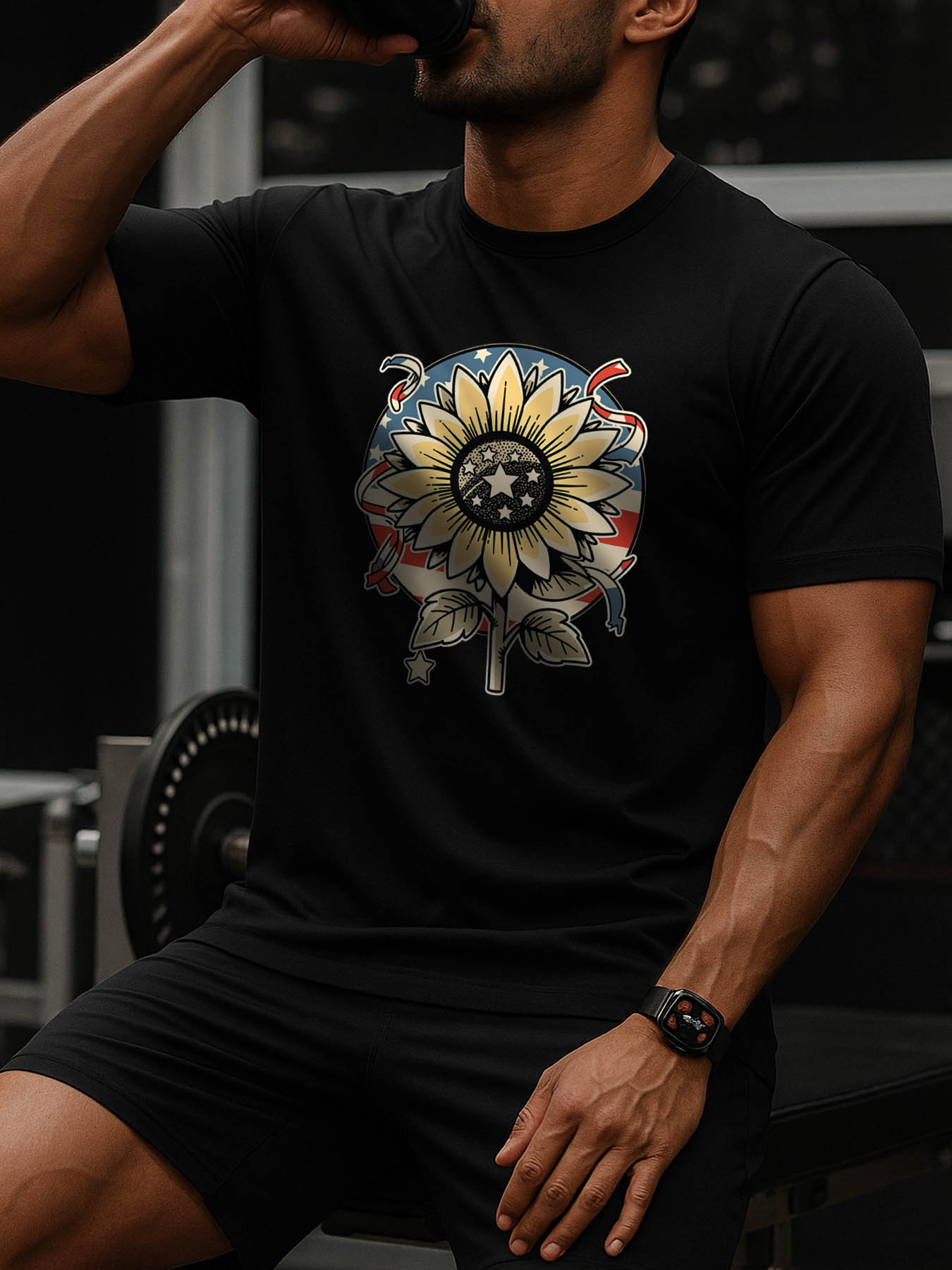 RTTMALL Caribbean Island Beach Print Cotton Mens Casual T-Shirt