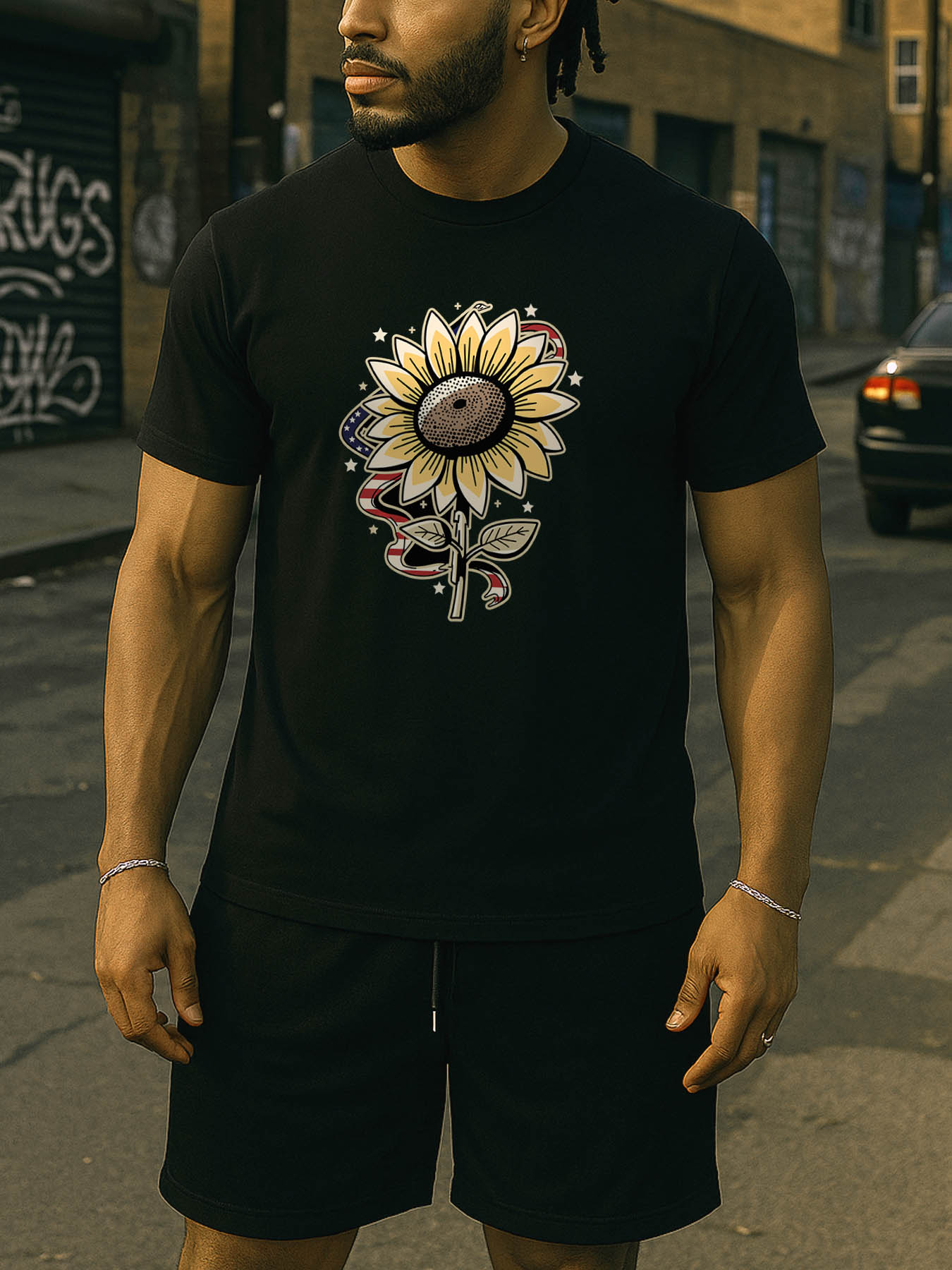 RTTMALL Caribbean Island Beach Print Cotton Mens Casual T-Shirt