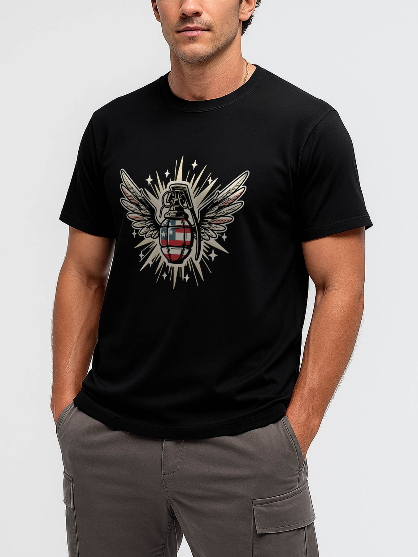 RTTMALL Caribbean Island Beach Printed Cotton Casual T-Shirt for Men