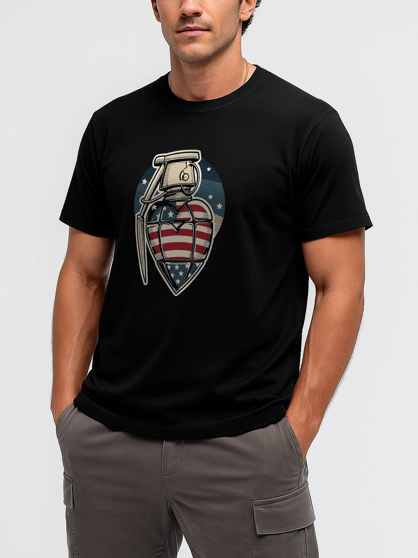 RTTMALL Caribbean Island Beach Printed Cotton Casual T-Shirt for Men