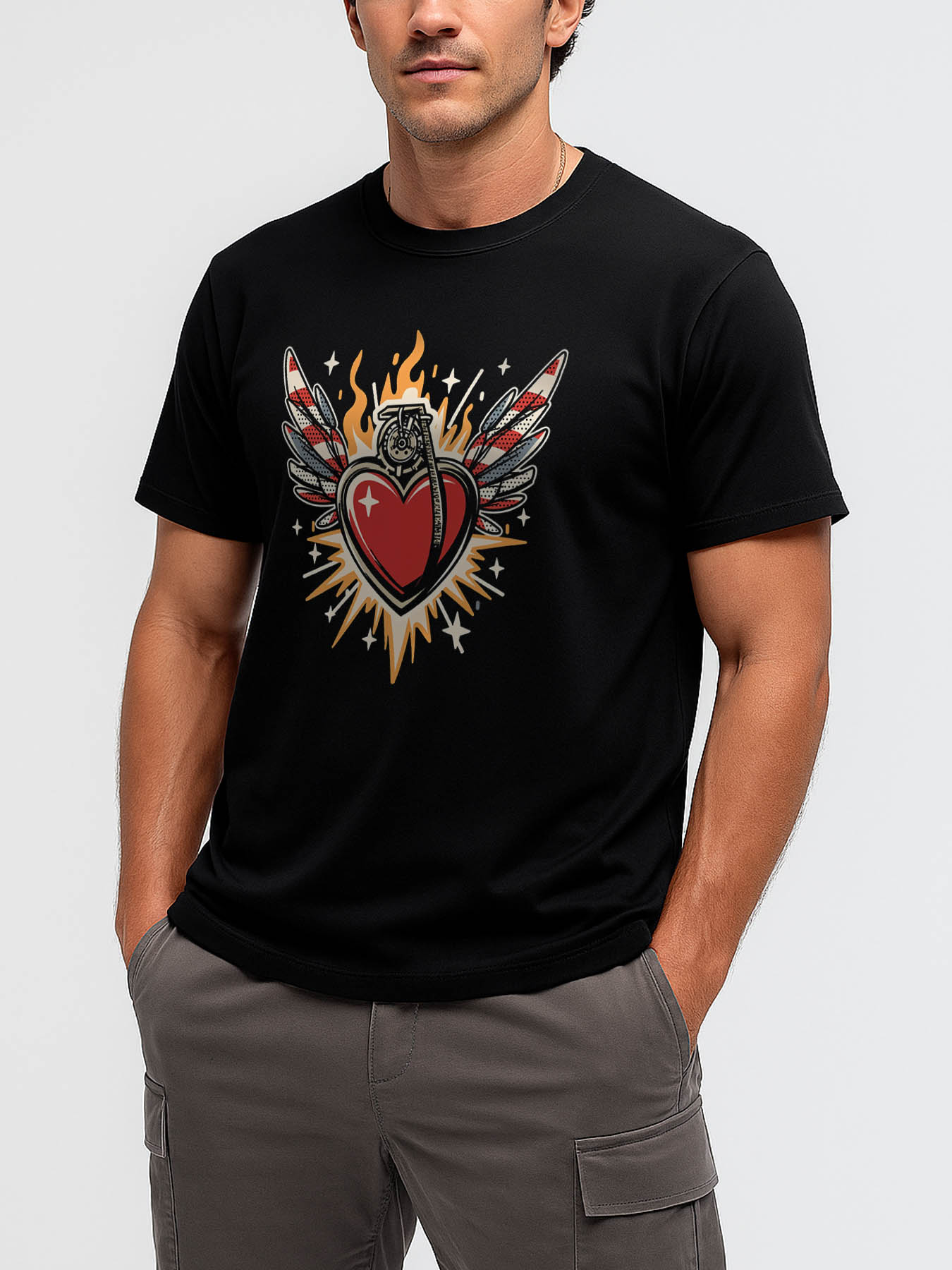 RTTMALL Caribbean Island Beach Printed Cotton Casual T-Shirt for Men