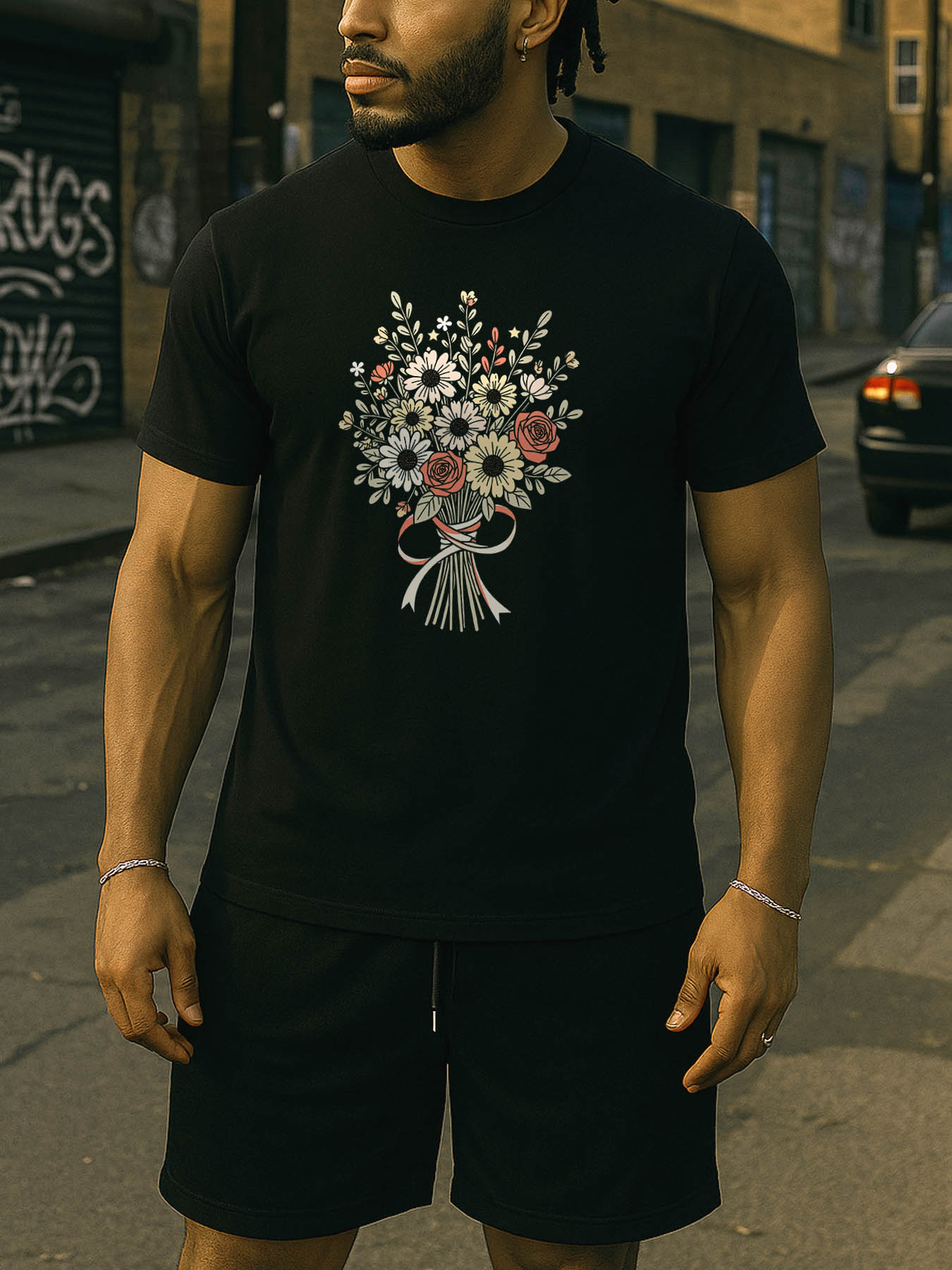 RTTMALL Caribbean Island Beach Casual Printed 100% Cotton Men's T-Shirt