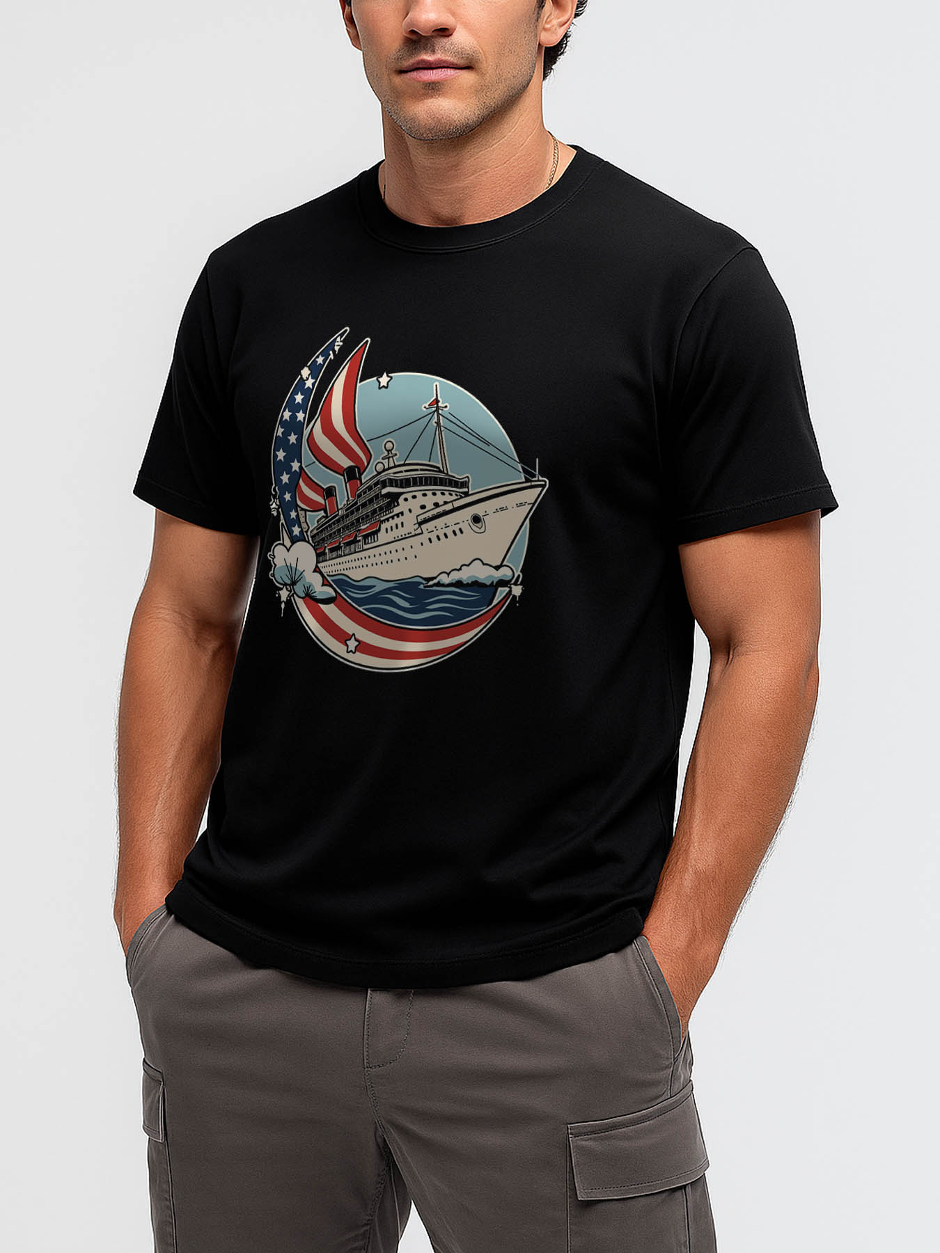 RTTMALL Caribbean Beach Island Printed Casual Cotton T-Shirt for Men with Palm Tree Sunset Designs