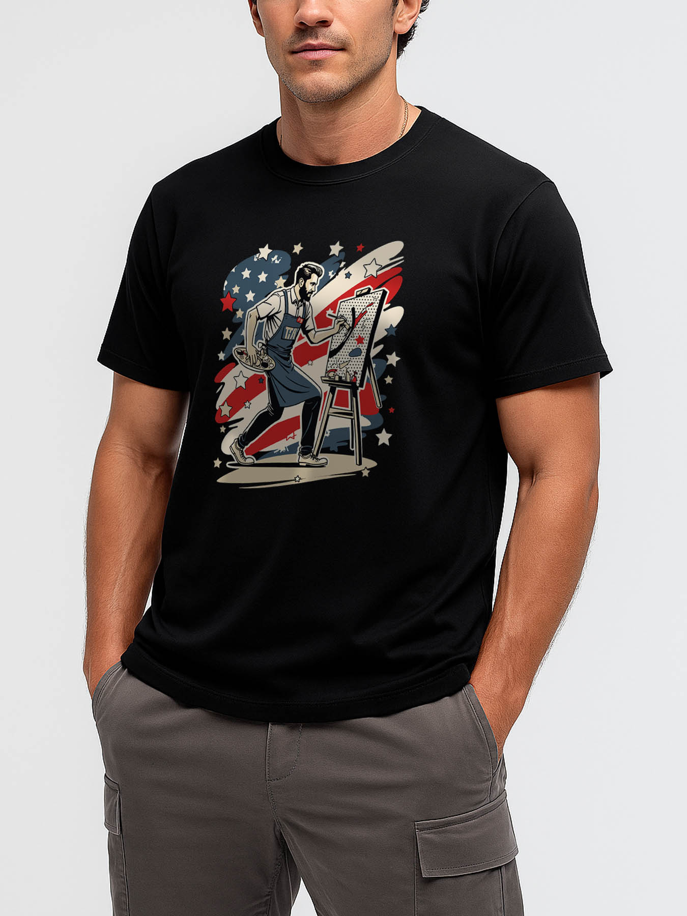 RTTMALL Parrot Print Caribbean Vacation Beach Casual 100% Cotton Graphic T-Shirt for Men