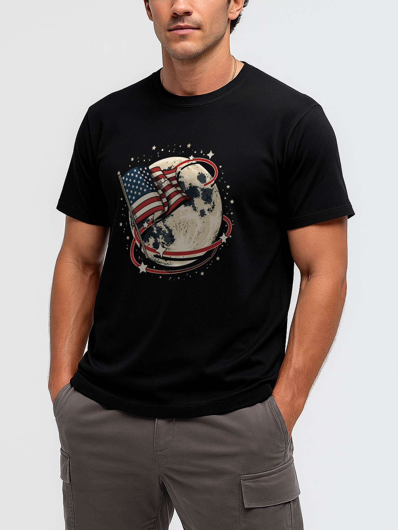 Casual Caribbean RTTMALL Printed Cotton T-Shirt with Chess Pattern for Beach & Summer Wear