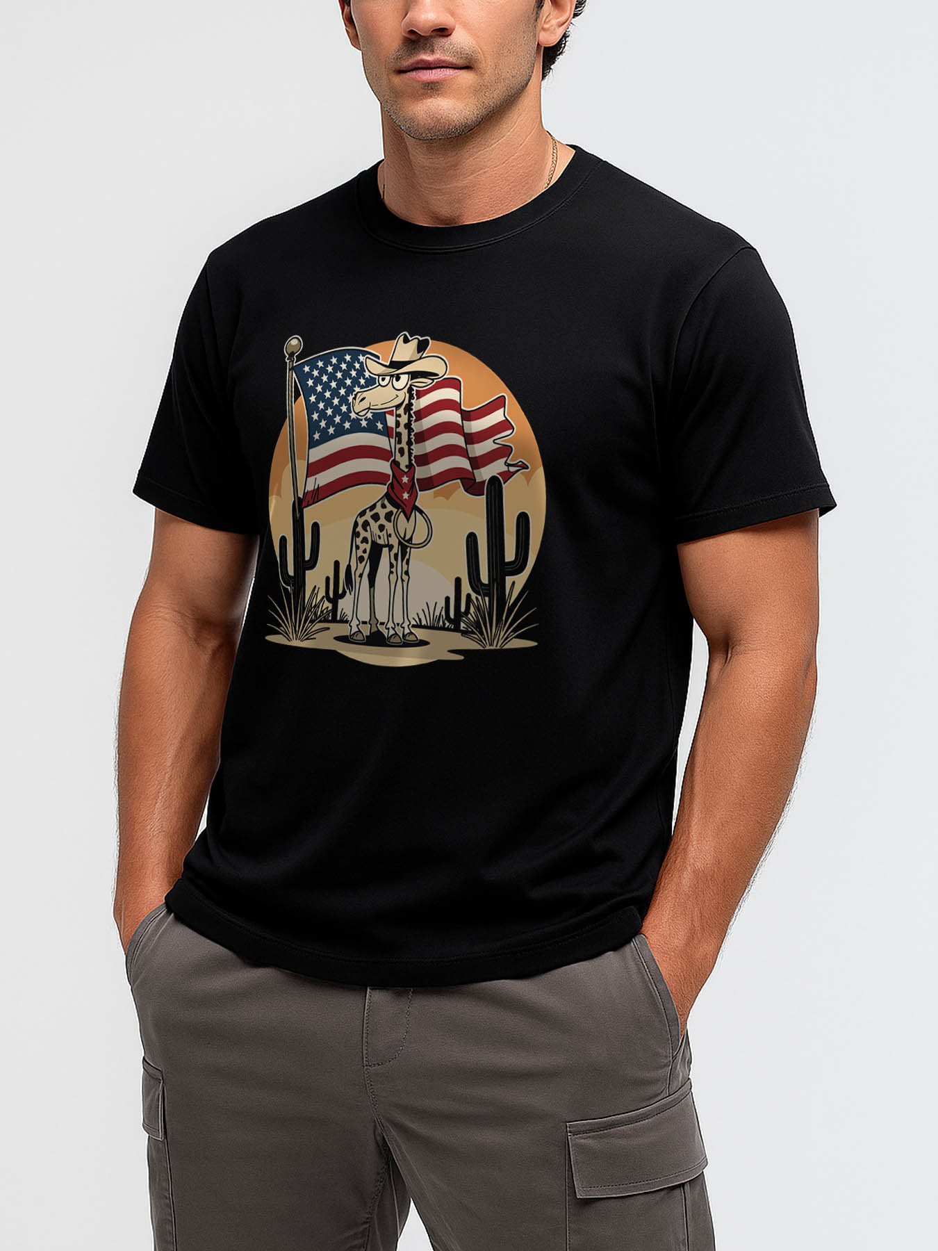 Men's 100% Cotton RTTMALL Printed T-Shirt, Caribbean Beach & Central American Island Casual Summer Tee