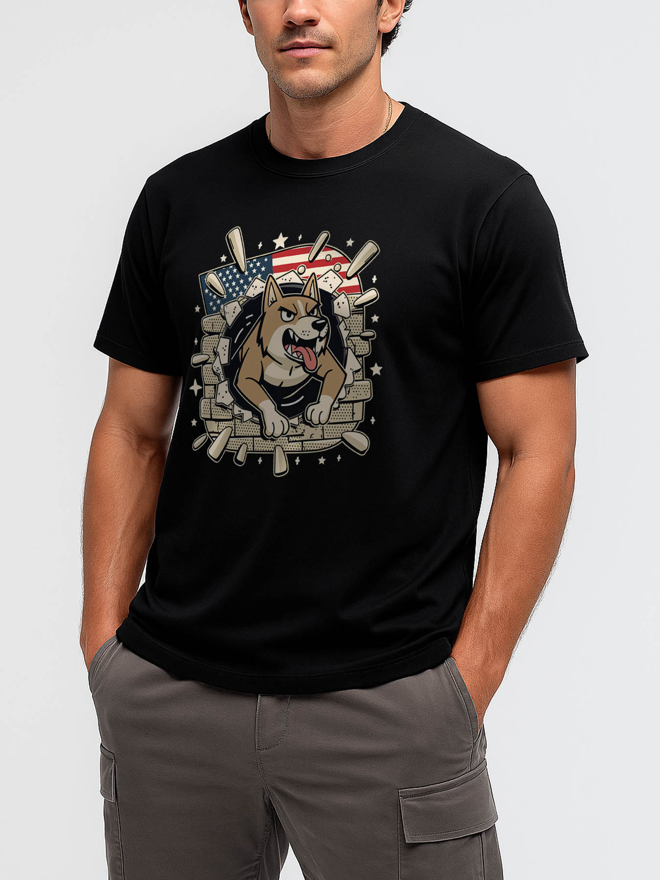 RTTMALL Caribbean Island Beach Printed Graphic Cotton T-Shirts for Men, Summer Casual Beach Vacation Tees with American Spirit Flag Print